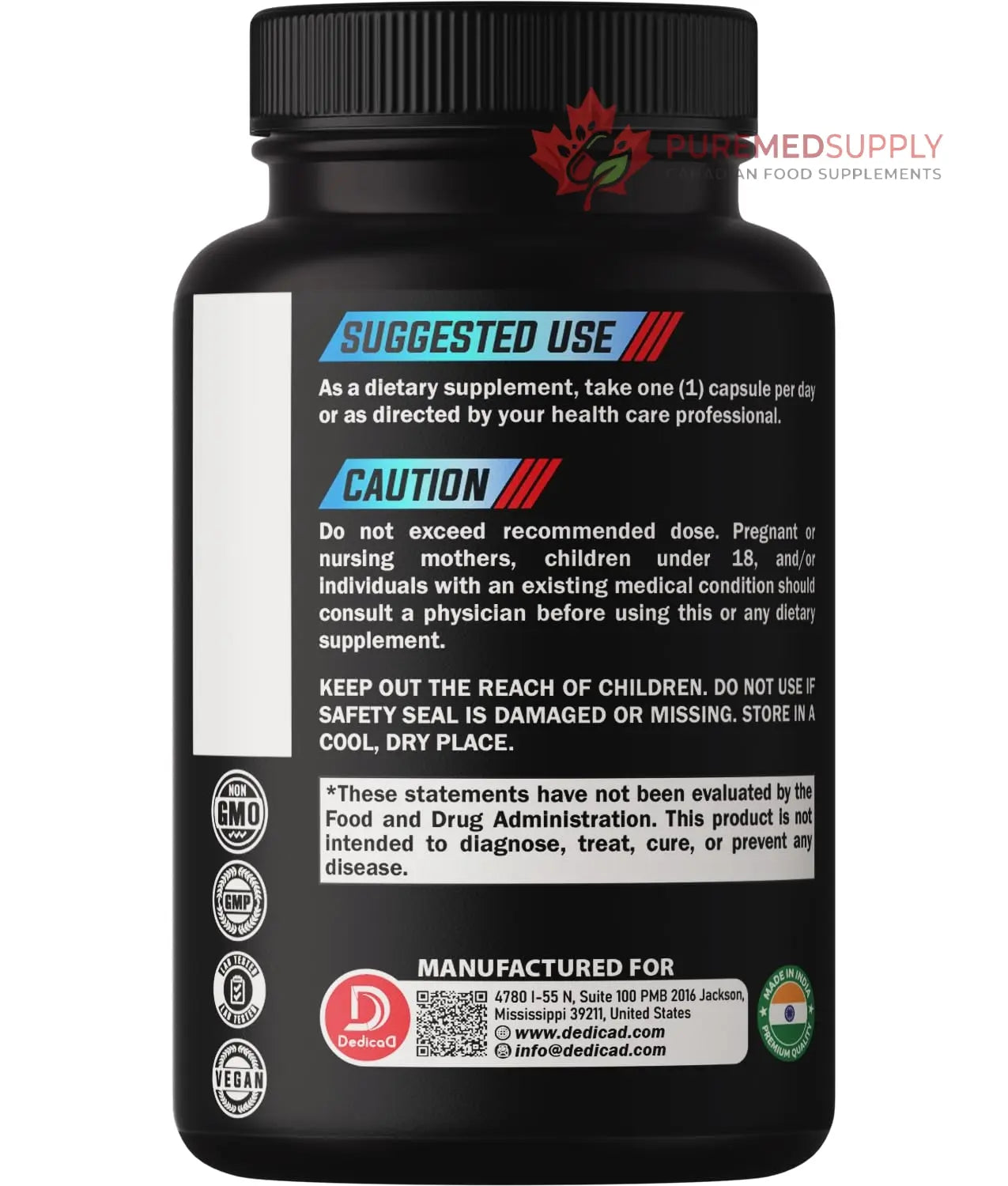 DEDICAD Premium Wormwood Extract Capsules - 5 Month Supply for Immune - 12 Herbs Blended with Black Walnut Leaves, Ginger, Turmeric & More - 150 Counts DEDICAD buy supplements canada