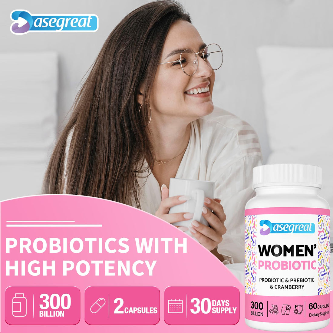 300 Billion CFUs Probiotics for Women,12 Strains Probiotics with Prebiotic Cranberry Heafetine buy supplements canada