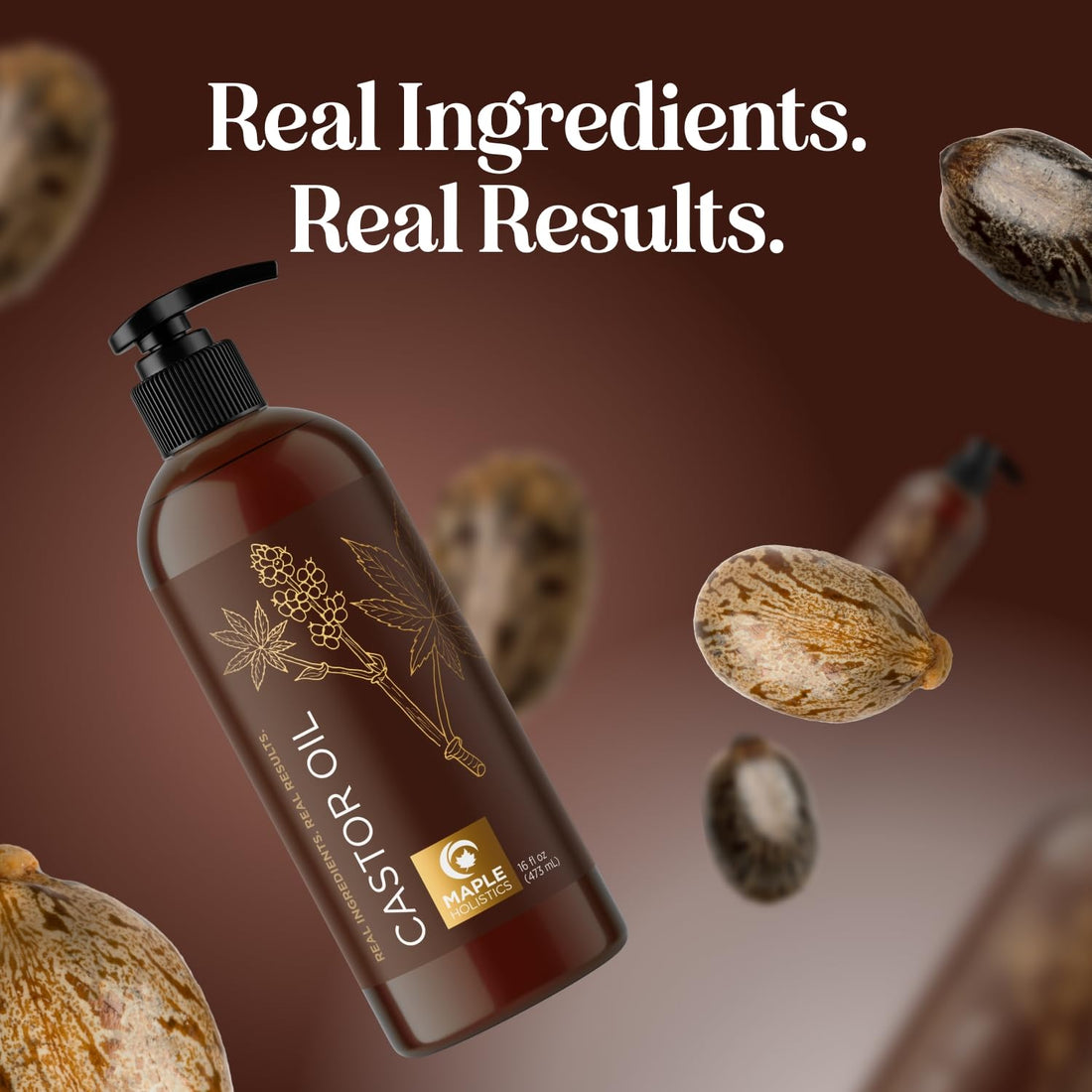 Pure Castor Oil for Body & Skin Care Great for Wraps & Compresses - Castor Oil for Hair Skin Maple Holistics buy supplements canada