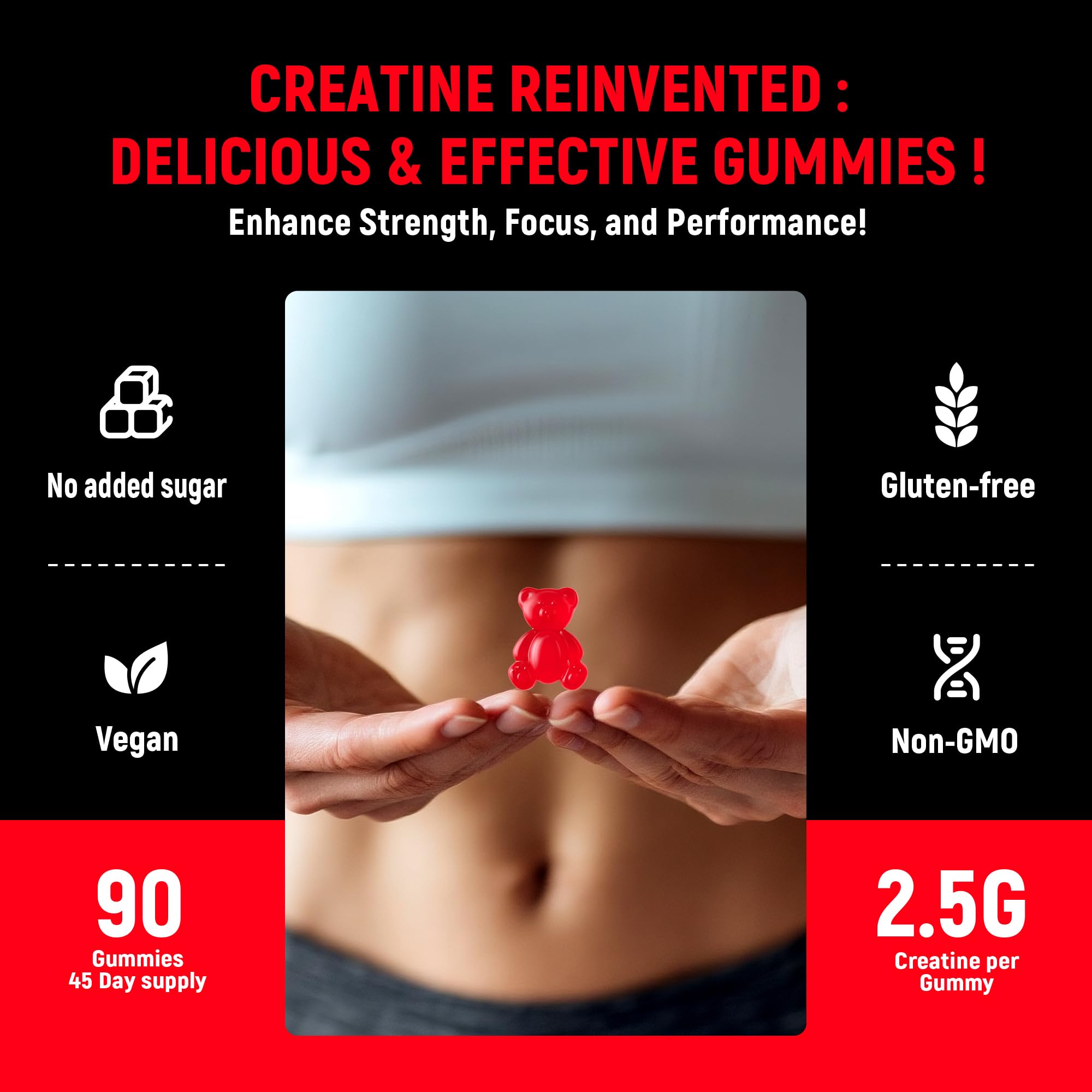 NSF Certified Creatine Gummy - Creatine Monohydrate Gummies 5g for Men & Women - Boost Focus,Strength, and Endurance, Vegan, Gluten-Free, Non-GMO, 2.5 Gram Creatine Parhaat buy supplements canada