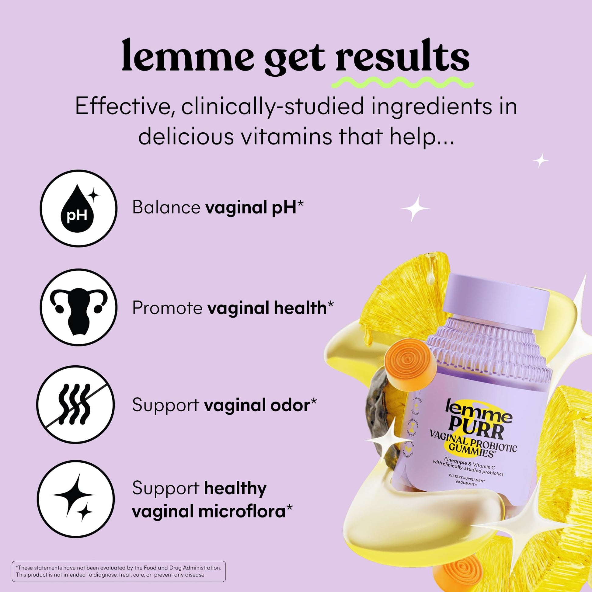 Lemme Purr Vaginal Probiotic Gummies for Women - Balanced pH, Healthy Odor, Yeast Balance & Flora Support Lemme buy supplements canada