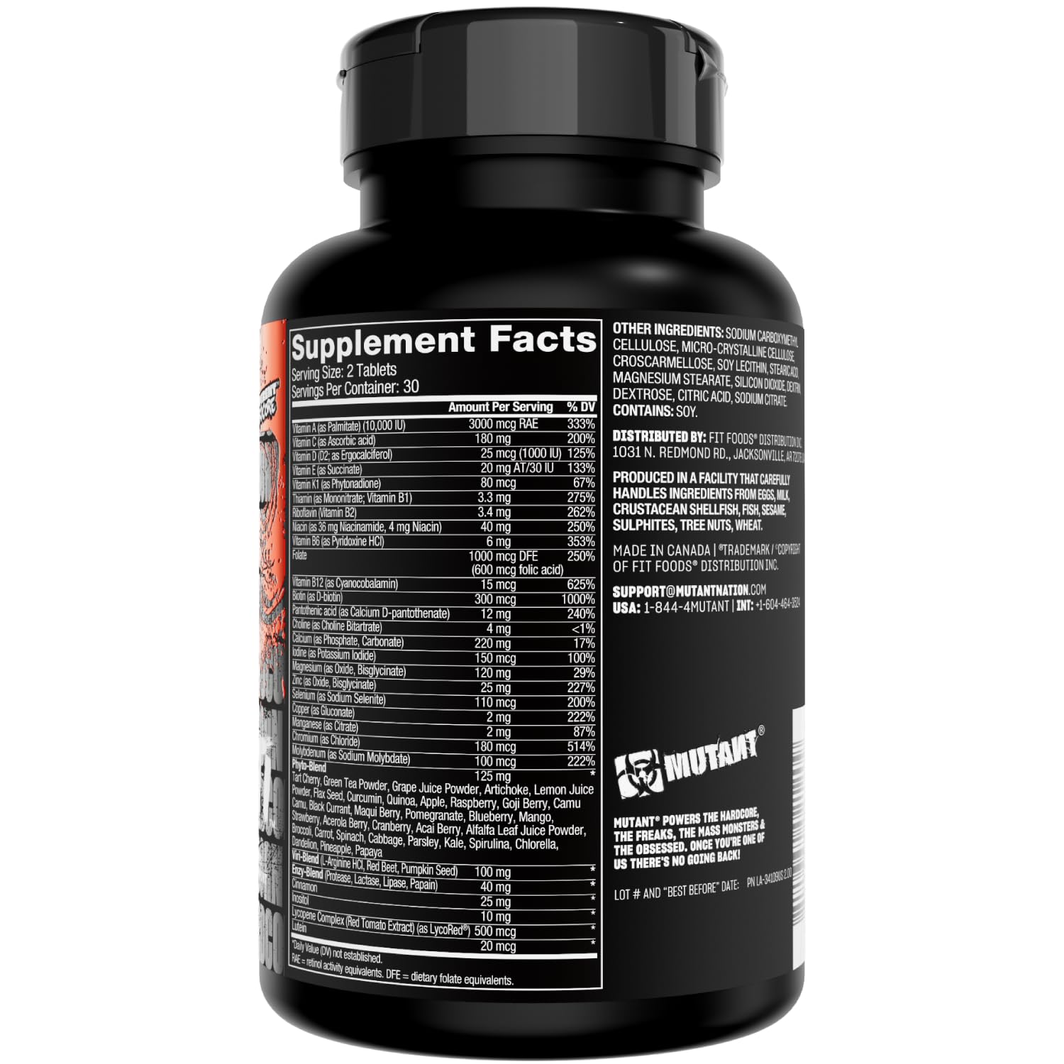 Mutant Multi - High Potency Vitamins with 75+ Ingredients Specifically Formulated for Heavy Lifting, 60 Tablets Mutant buy supplements canada