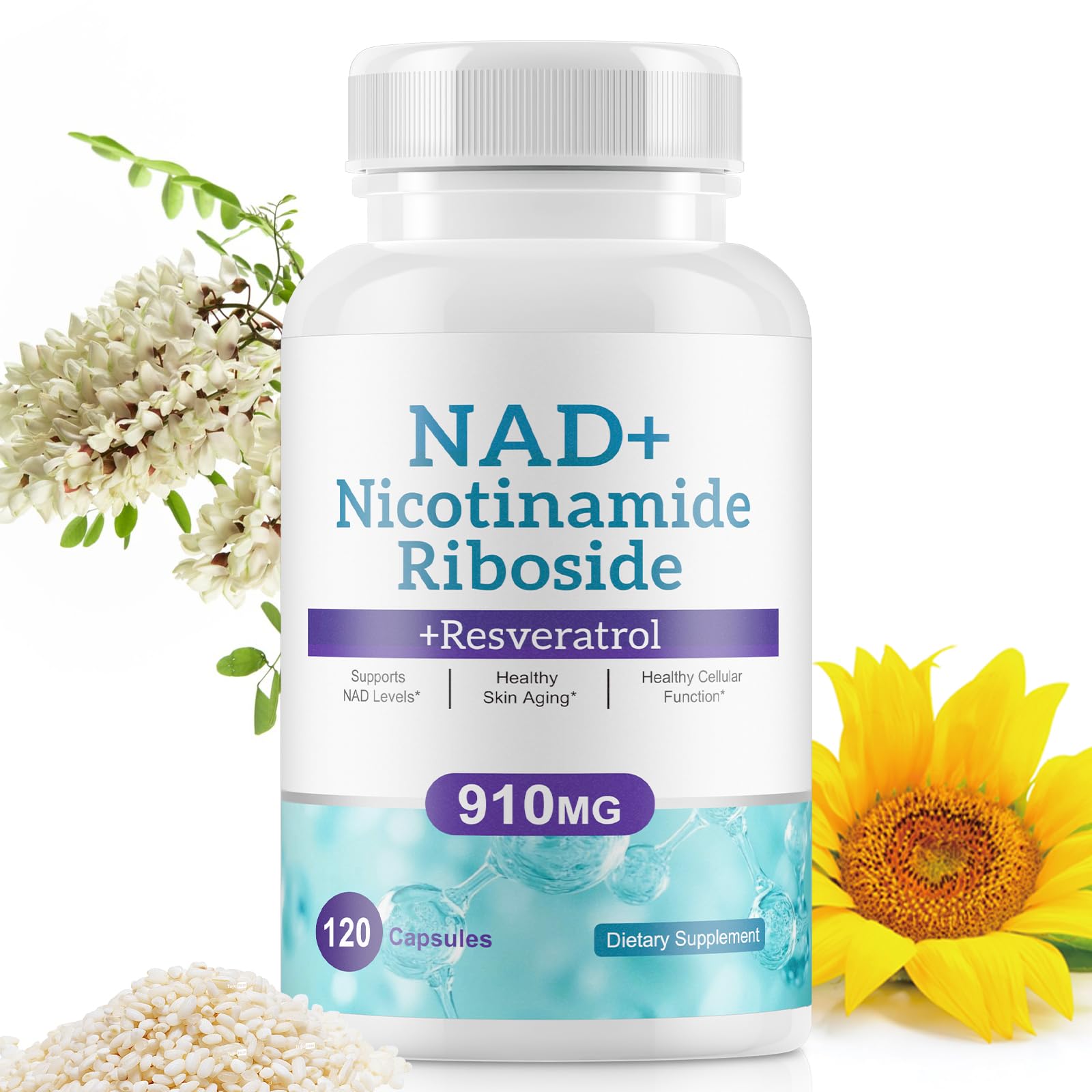 NAD+ Supplement Alternative - Liposomal Nicotinamide Riboside - Resveratrol & Quercetin - High Purity NAD Supplements for Anti-Aging, Focus, Energy 120 Capsules Ruduwu buy supplements canada