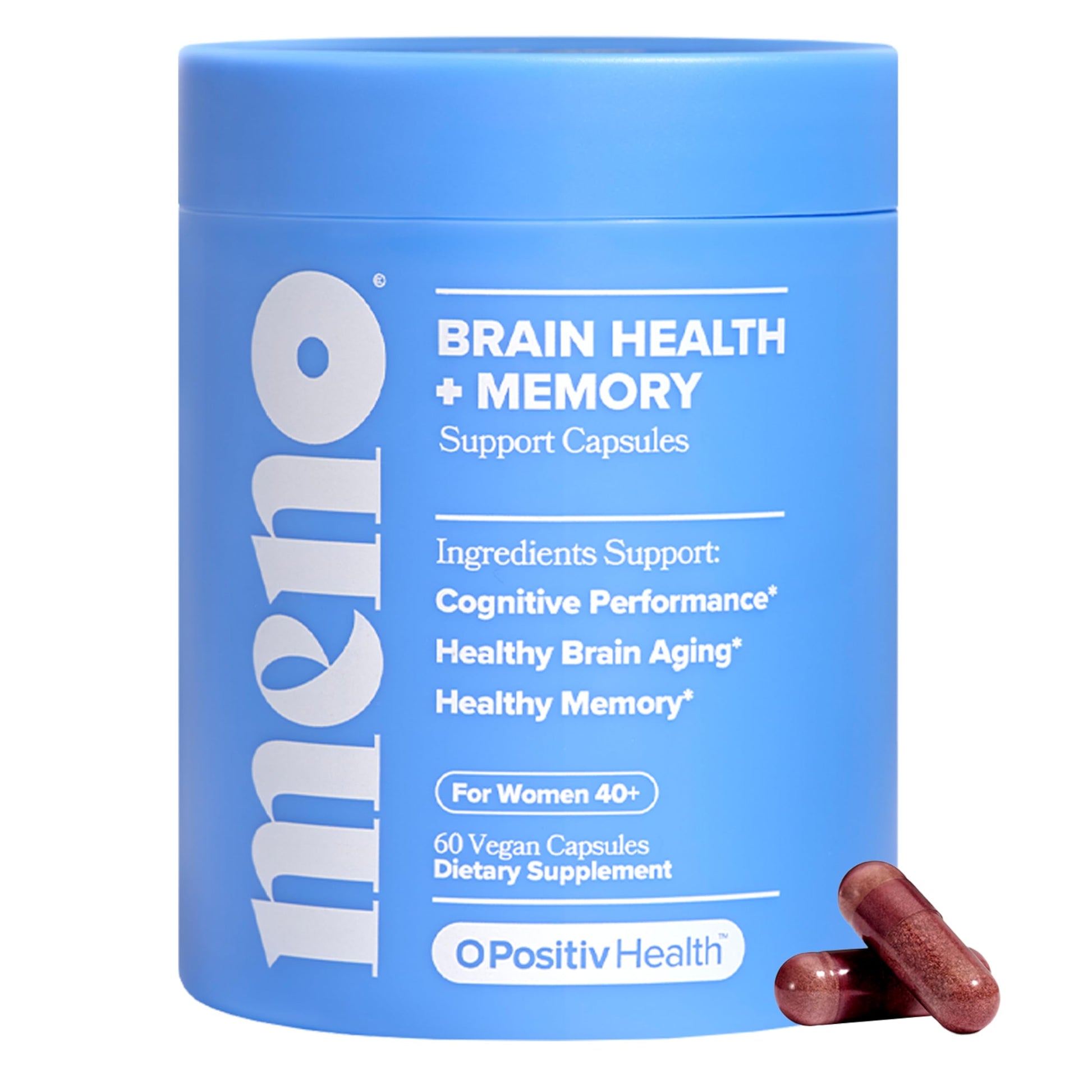 MENO Brain Health + Memory Support Capsules – Daily Support for Cognitive Performance, Concentration & Healthy Brain Aging – with Phosphatidylserine, Creatine, Sage Leaf & Huperzine A – 30 Servings O Positiv buy supplements canada