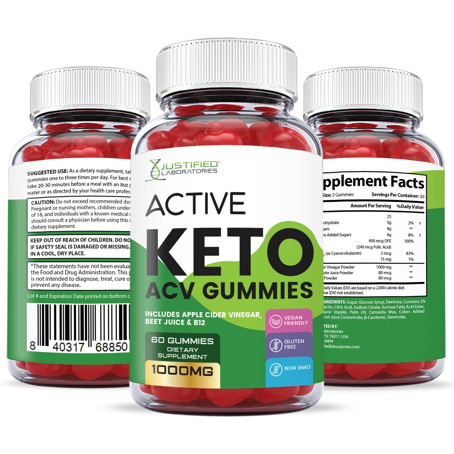 Justified Laboratories Active Keto ACV Gummies 1000MG with Pomegranate Juice Beet Justified Laboratories buy supplements canada