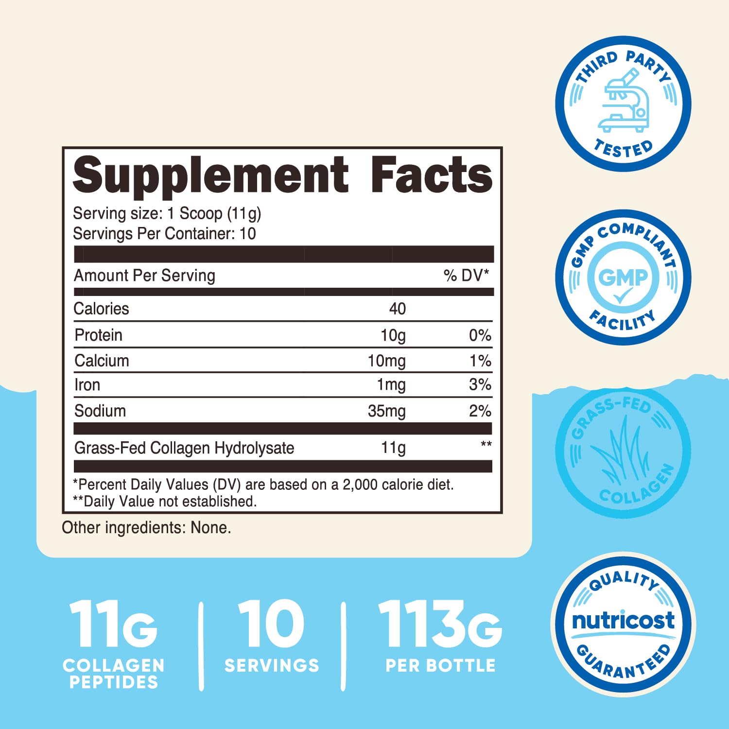 Nutricost Collagen Peptides Powder 4 oz (Unflavored) Type I, Type III Collagen - Grass-Fed, Gluten Free and Non-GMO Nutricost buy supplements canada