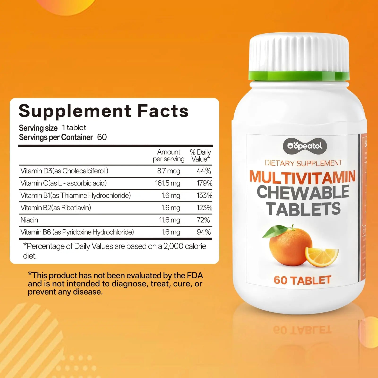 Oopeatol Multivitamin for Adults with Vitamin C, D3 & B Vitamins | Daily Increase Body Protection, Energy & Bone and Joint Equilibrium and Health | Oopeatol buy supplements canada