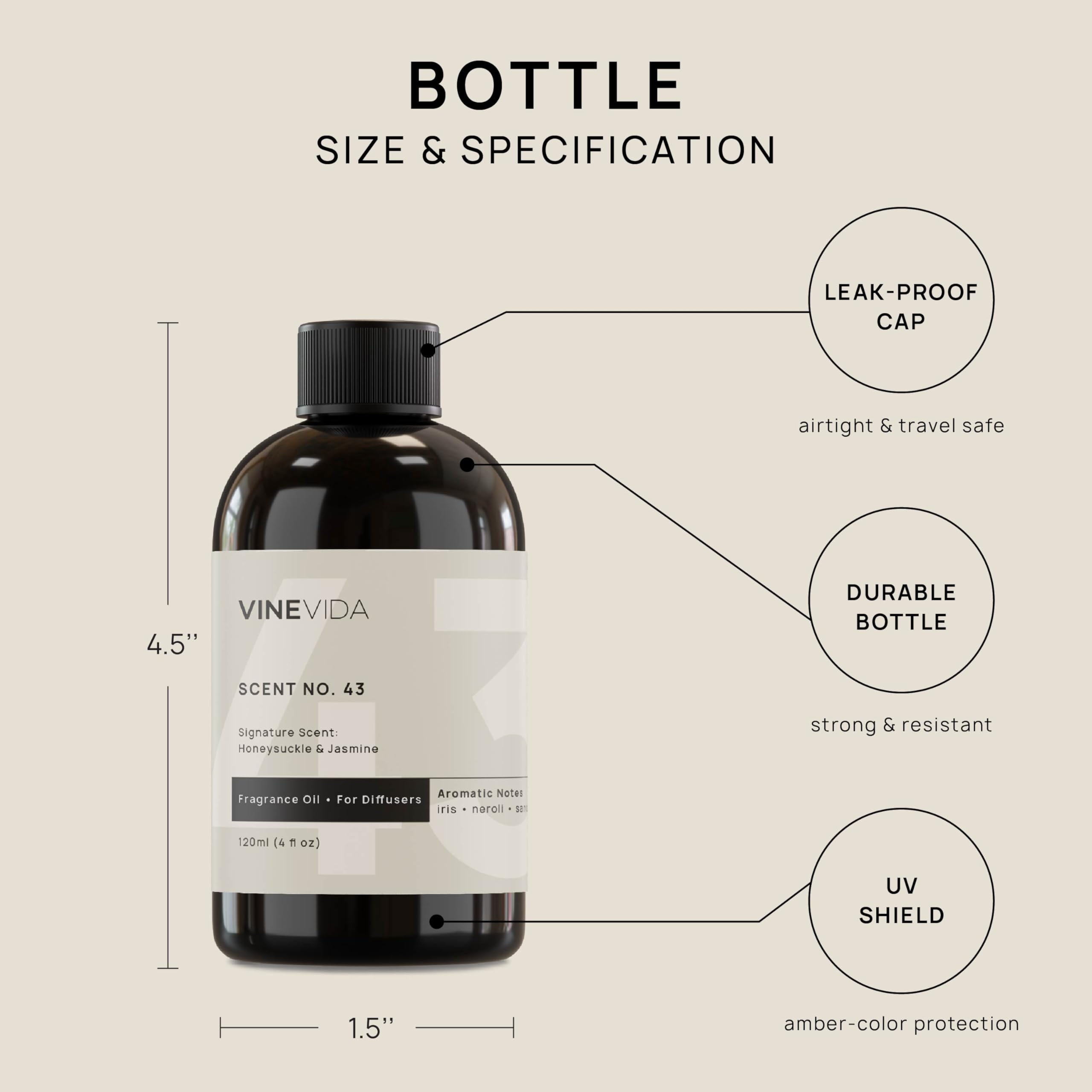 VINEVIDA [4 Fl Oz] Honeysuckle & Jasmine Fragrance Oil for Cold Air Diffusers, Essential Oils VINEVIDA buy supplements canada
