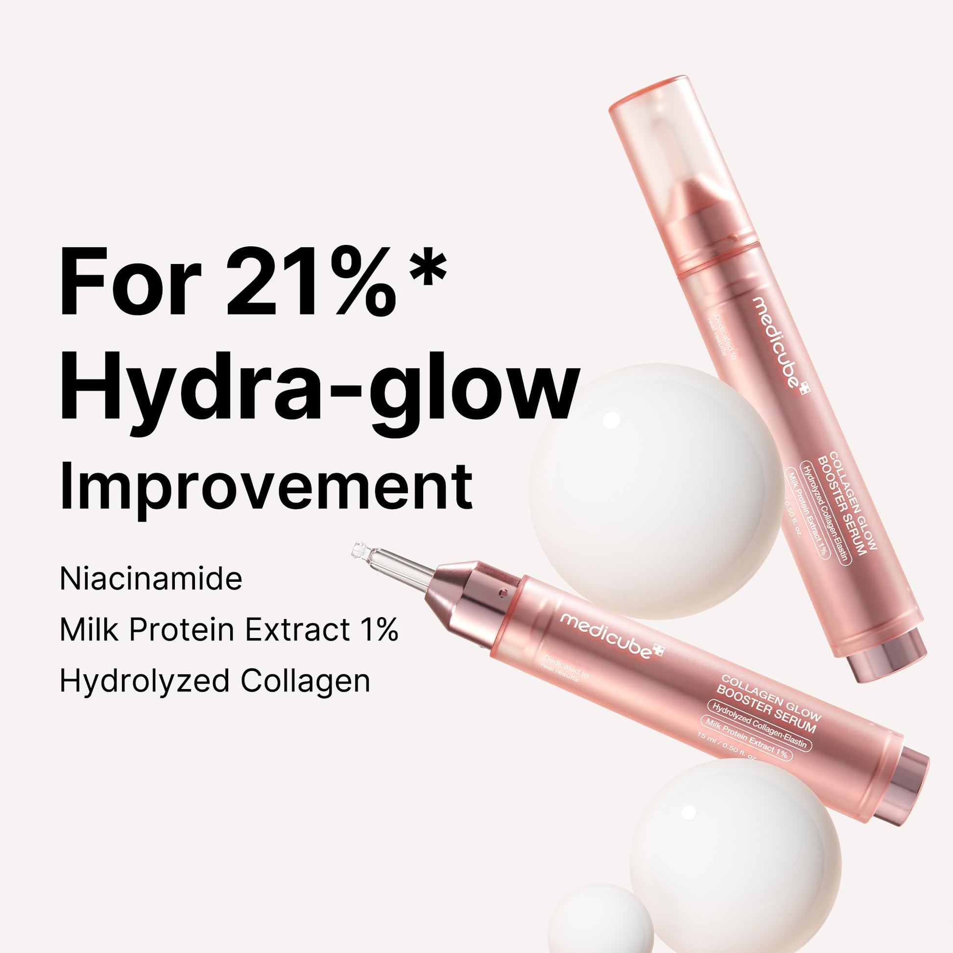 Medicube Collagen Glow Booster Milk Serum - Twist & Click - Radiance & Hydration with Niacinamide, Milk Protein Extract, Hydrolyzed Collagen medicube buy supplements canada