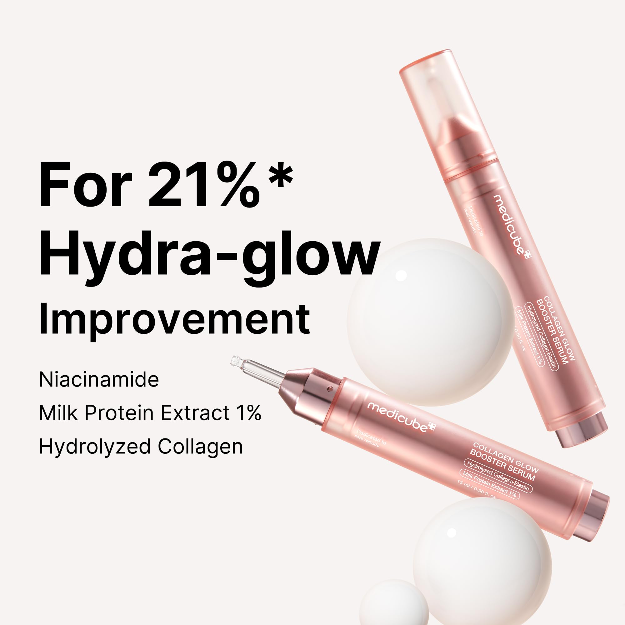 Medicube Collagen Glow Booster Milk Serum - Twist & Click - Radiance & Hydration with Niacinamide, Milk Protein Extract, Hydrolyzed Collagen medicube buy supplements canada