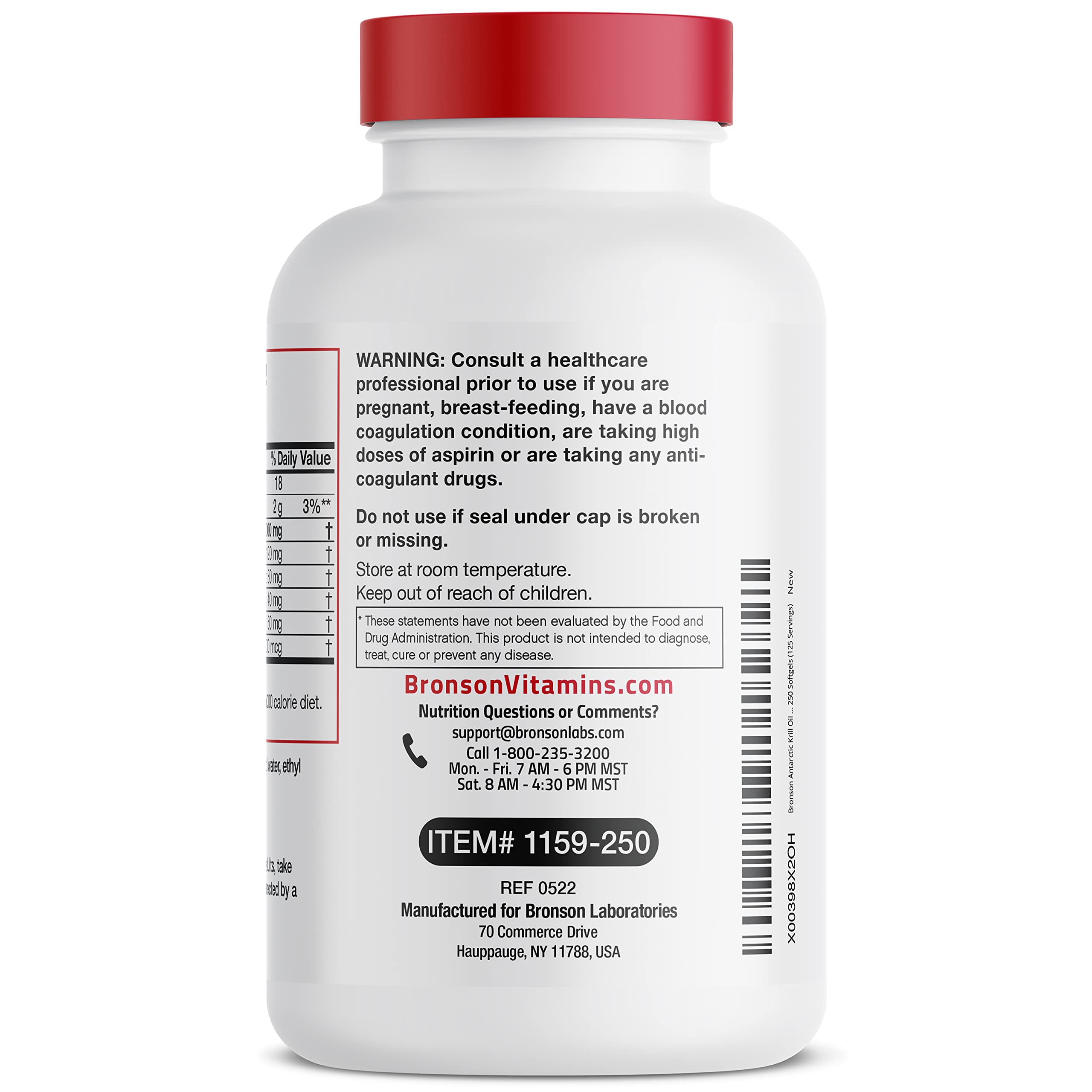 Bronson Antarctic Krill Oil 2000 mg with Omega-3s EPA, DHA, Astaxanthin and Phospholipi Bronson buy supplements canada