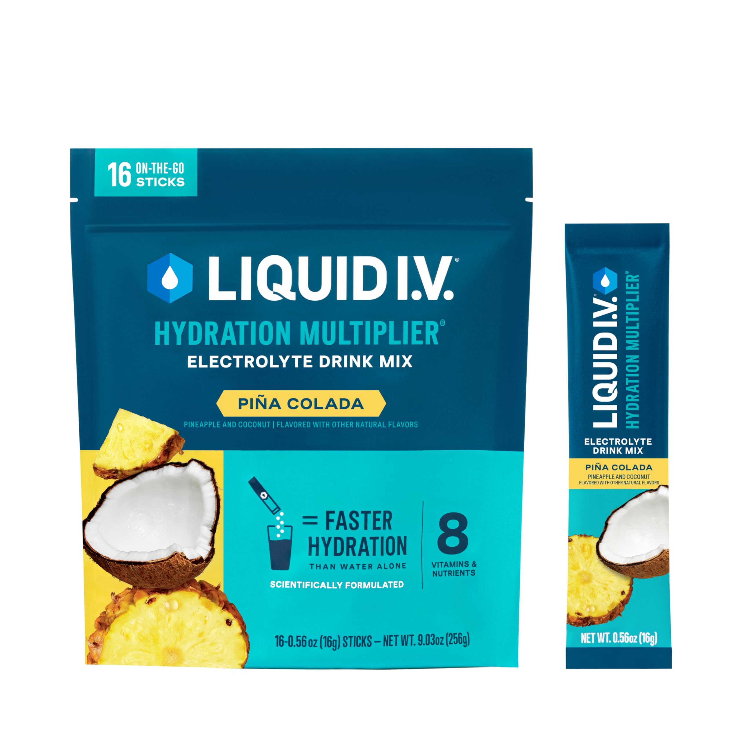Liquid I.V.® Hydration Multiplier - Pina Colada | Electrolyte Powder Drink Mix | 1 Pack (16 Servings) Liquid I.V. buy supplements canada