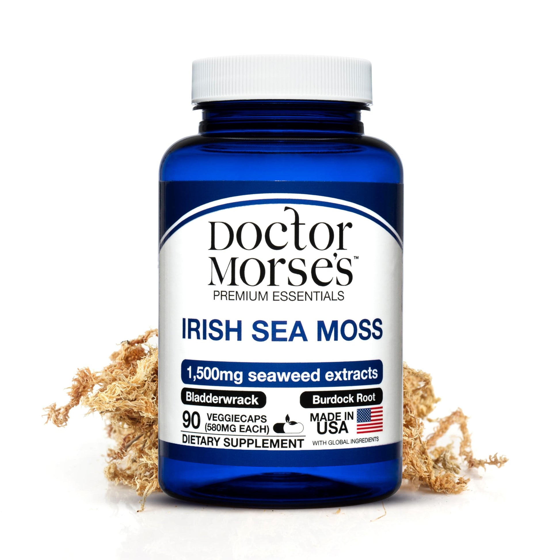 Irish Sea Moss Advanced Supplement Capsules 1500mg, Ultra Potent Seamoss Advanced with Bladderwrack & Burdock Root, Made in FDA-Registered, NSF-Certified Facility, Overall Health Support, 90 Capsules Doctor Morse's buy supplements canada