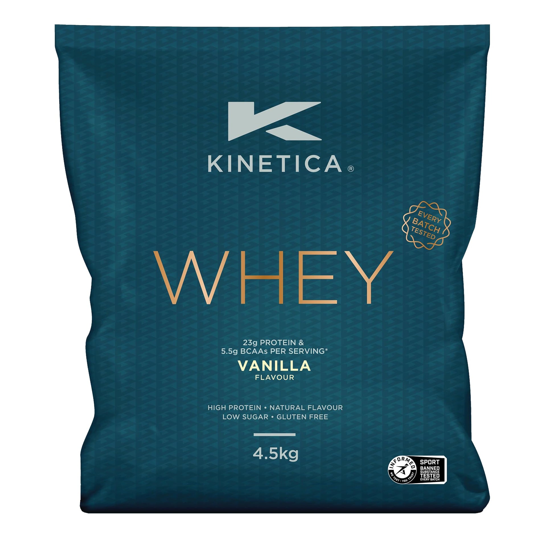 Kinetica Vanilla Whey Protein Powder | 4.5kg | 23g Protein per Serving | 150 Servings Kinetica buy supplements canada