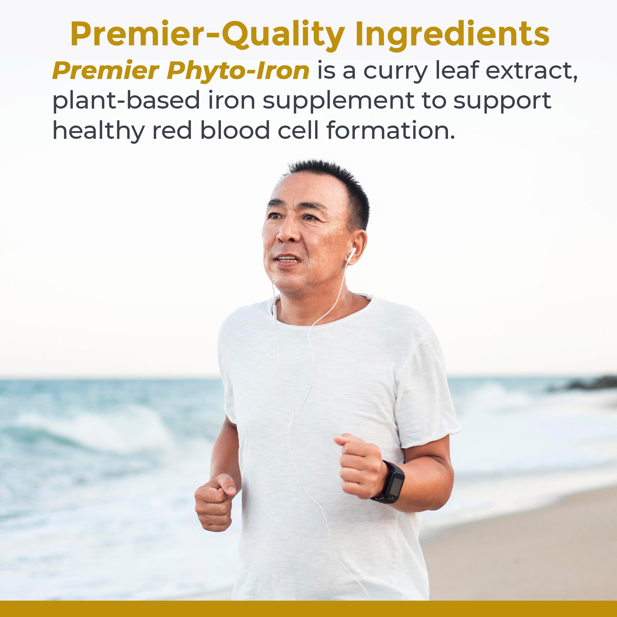 Premier Research Labs Phyto-Iron - Plant Based Iron for Men & Women for Blood Support, Curry Leaves Supplement, Iron Supplements, Non-Heme Iron, 18mg Iron Per Serving - 120 Vegetarian Capsules Premier Research Labs buy supplements canada