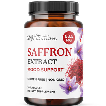 Saffron Supplements 88.5mg | 3-Month Supply | Pure Saffron Extract Capsules for Mood, Focus, Eye Health & Energy Balance Support | Crocus Sativus Extract | Gluten-Free & Non-GMO | 90 Capsules SMNutrition buy supplements canada