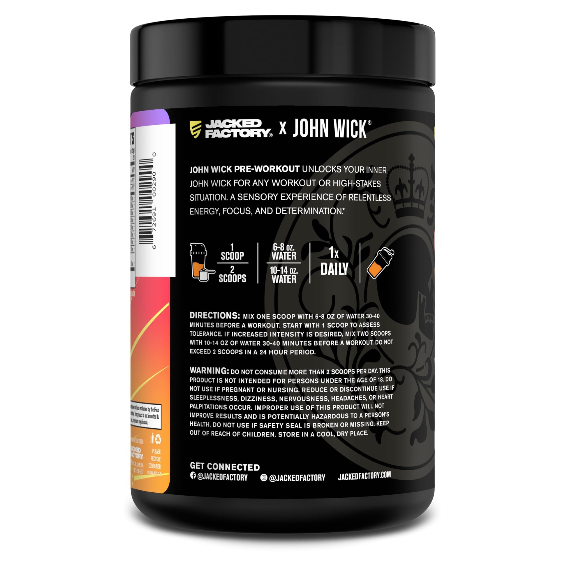 Jacked Factory X John Wick - Wick Mode Pre Workout Powder - Intense Energy, Battle-Ready Focus, Unstoppable Commitment, and Sheer Will Jacked Factory buy supplements canada