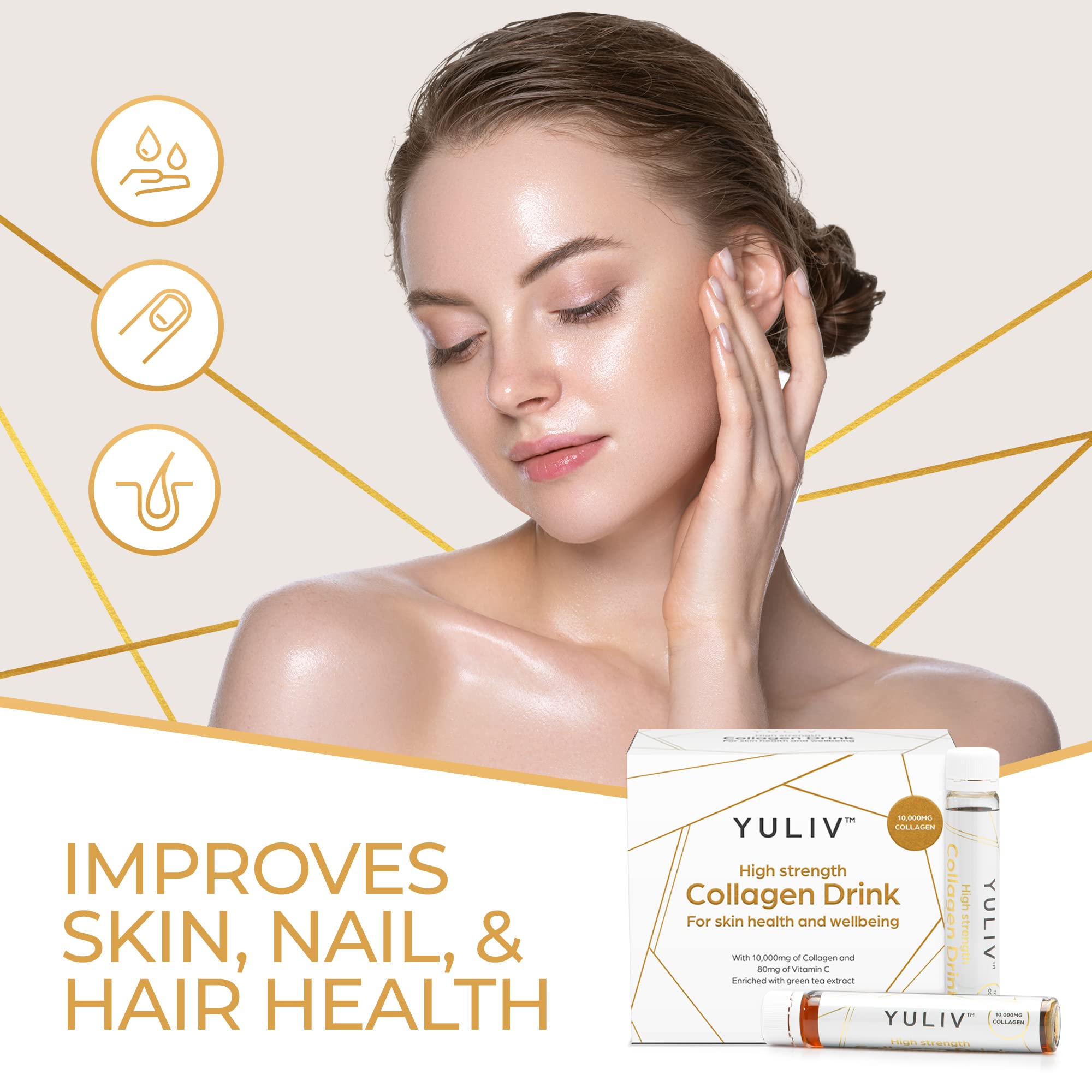 Yuliv High-Dosage Hydrolyzed Collagen Drink - Liquid Collagen Peptides (10000 mg) with Vitamin C for Hair, Skin, and Nails Yuliv buy supplements canada