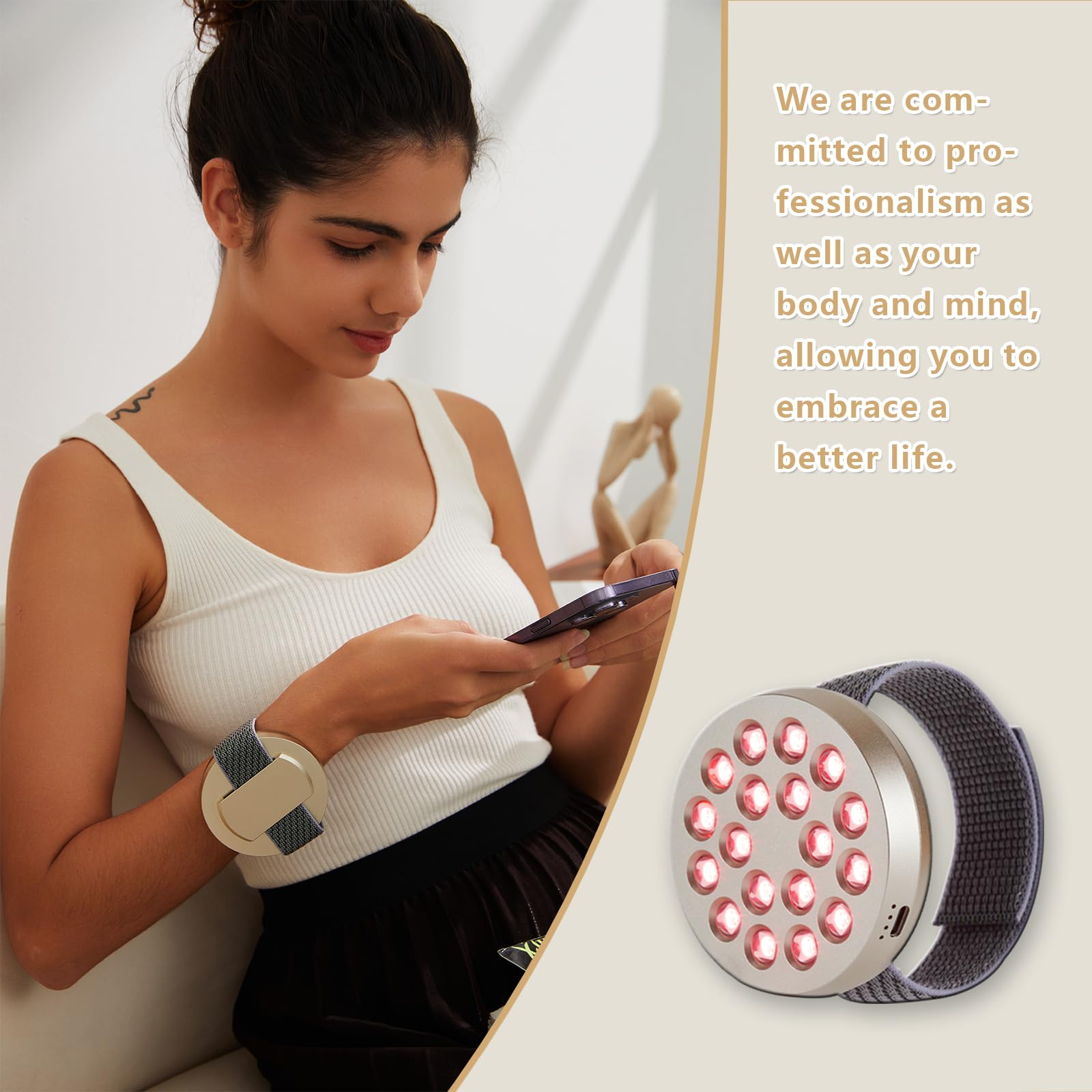 Red Light Therapy Device, Wearable Light Therapy Lamp for Pain Relief for Knee Muscle Feet Hands Origintek buy supplements canada