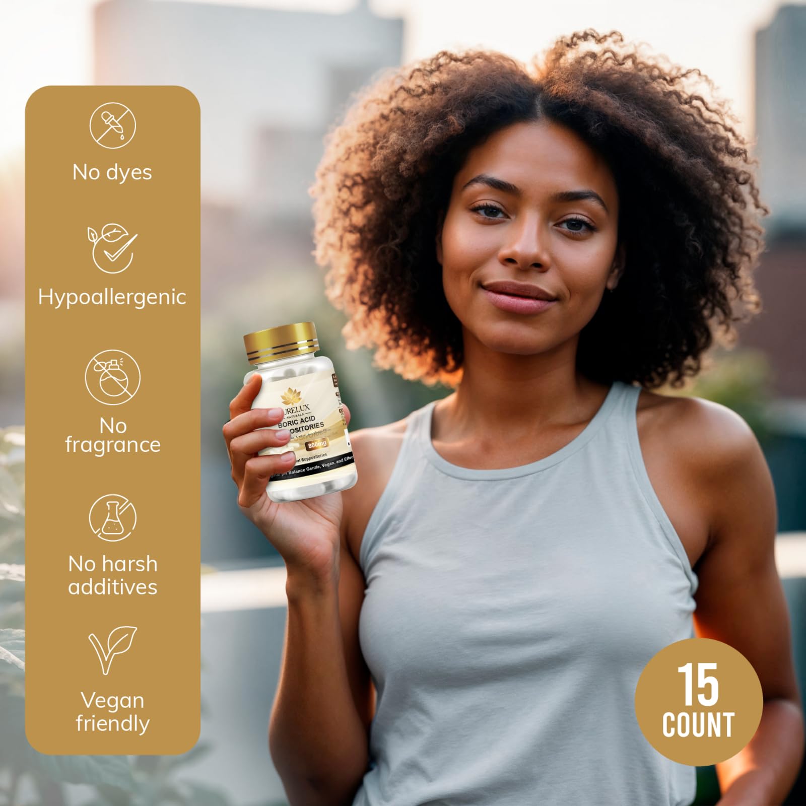 PureLux Boric Acid Feminine Wellness Support 800mg Size 000 30 Count Fragrance-Free Personal Care Formula PureLux Naturals buy supplements canada