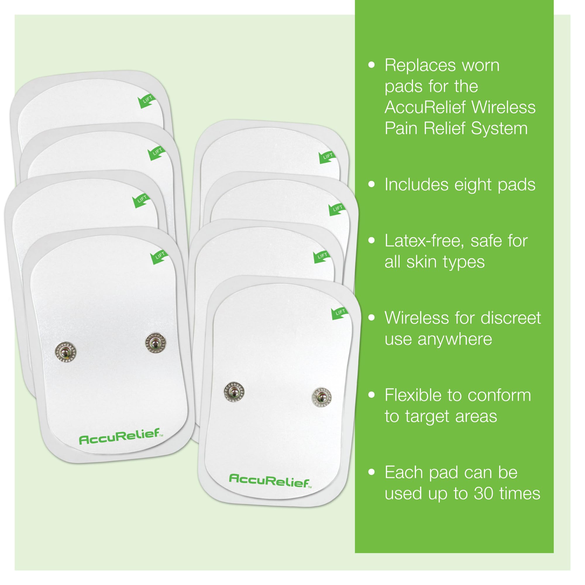 AccuRelief Wireless TENS Electrotherapy Pain Relief System Supply Kit (Packaging May Vary), Works with AccuRelief Wireless Remote Control TENS Device (ACRL-9000), 2 Pair (Pack of 1) AccuRelief buy supplements canada