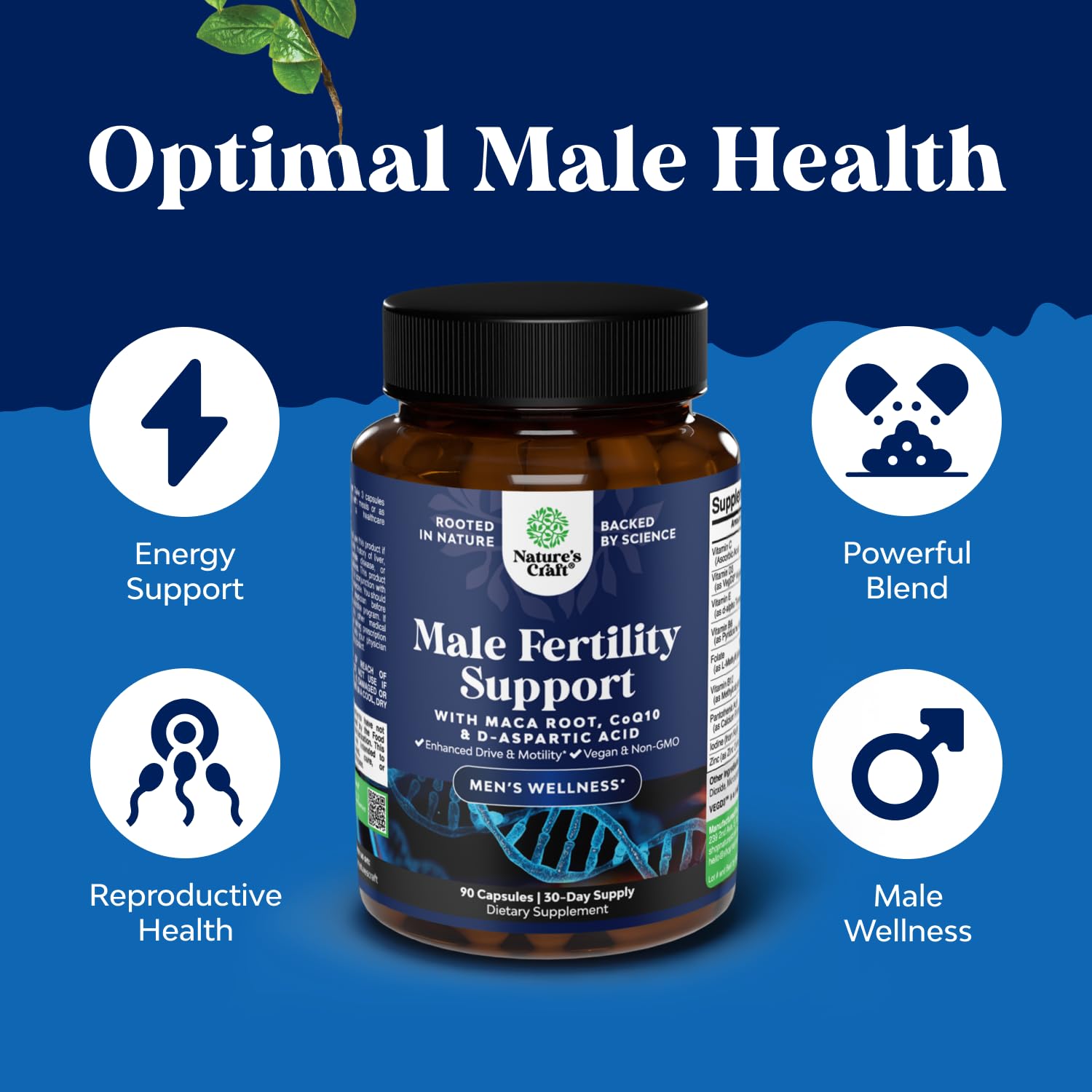 Pre Conception Male Fertility Supplement - Semen Volume Booster with CoQ10, Maca Root, Natures Craft buy supplements canada