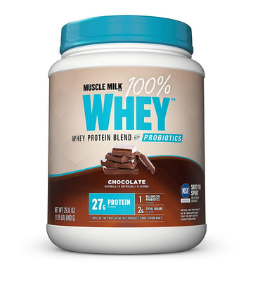 Muscle Milk 100% Whey With Probiotics Protein Powder, Chocolate, 1.85 Pound, 23 Serving Muscle Milk buy supplements canada