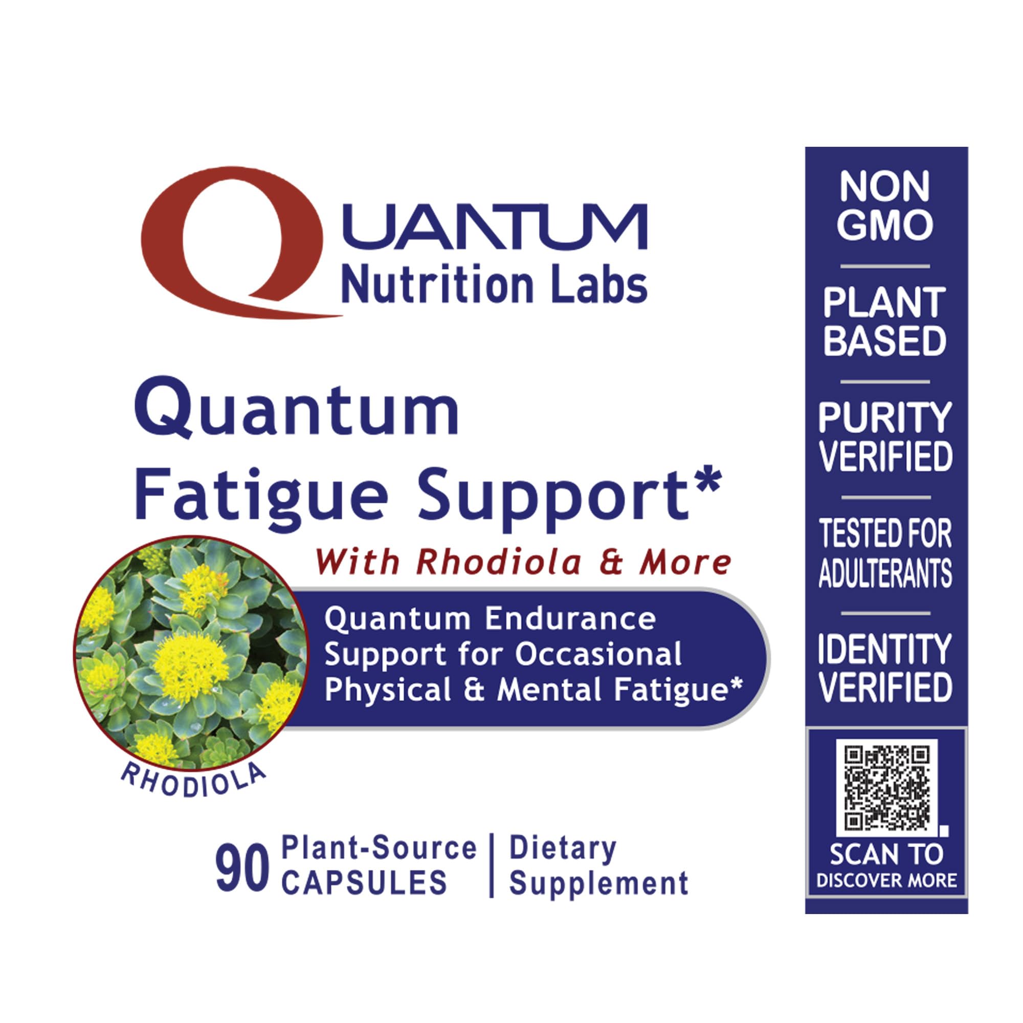 QNL Quantum Fatigue Support - Vegan Rhodiola Rosea Root Supplement, Organic Adaptogen Blend for Occasional Physical & Cognitive Stress - 90 Plant-Based Capsules Quantum Nutrition buy supplements canada