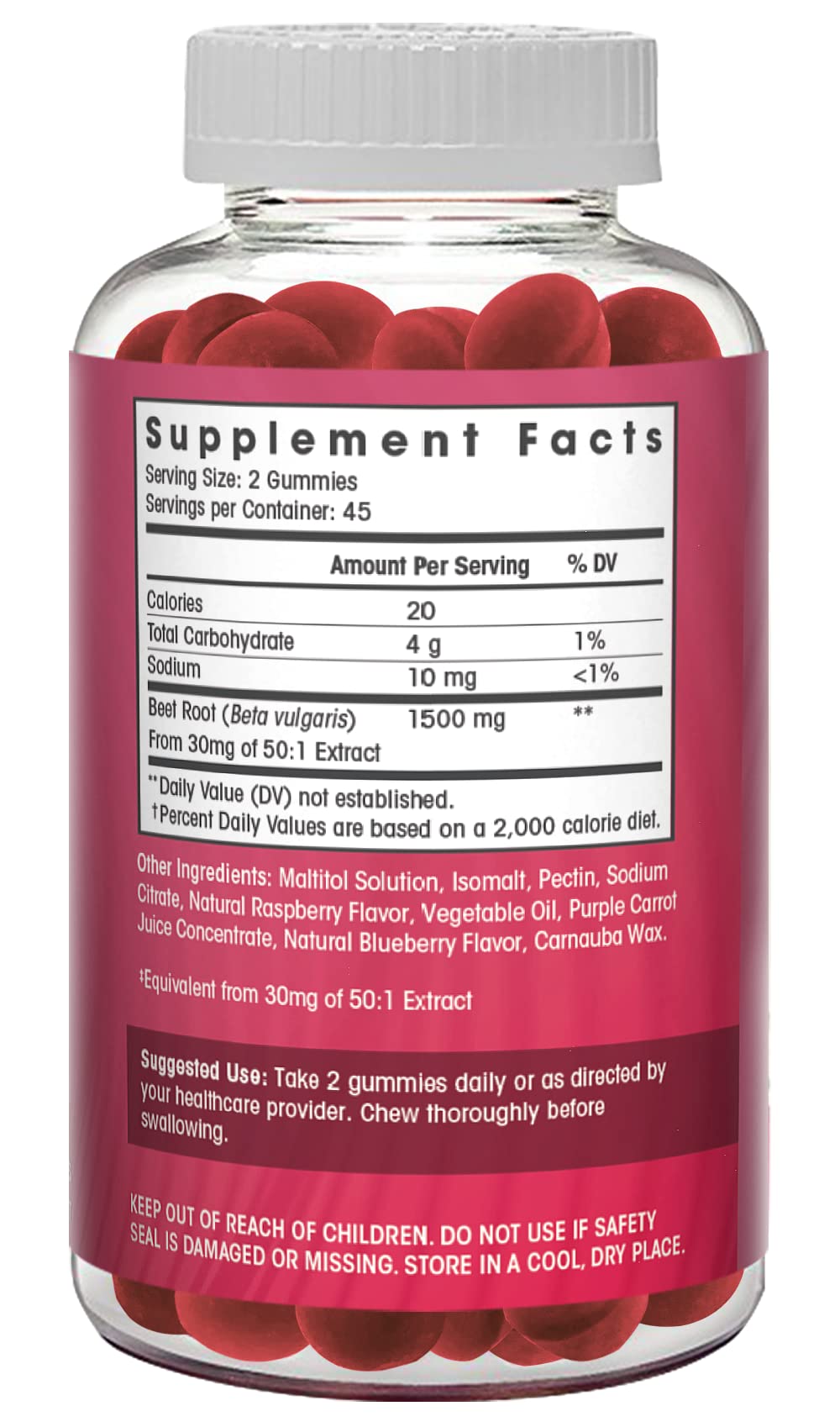 Sugar Free Nitric Oxide Beet Root Gummies (1500 mg)- Beet Root Chewables for Athletic Flamingo Supplements buy supplements canada