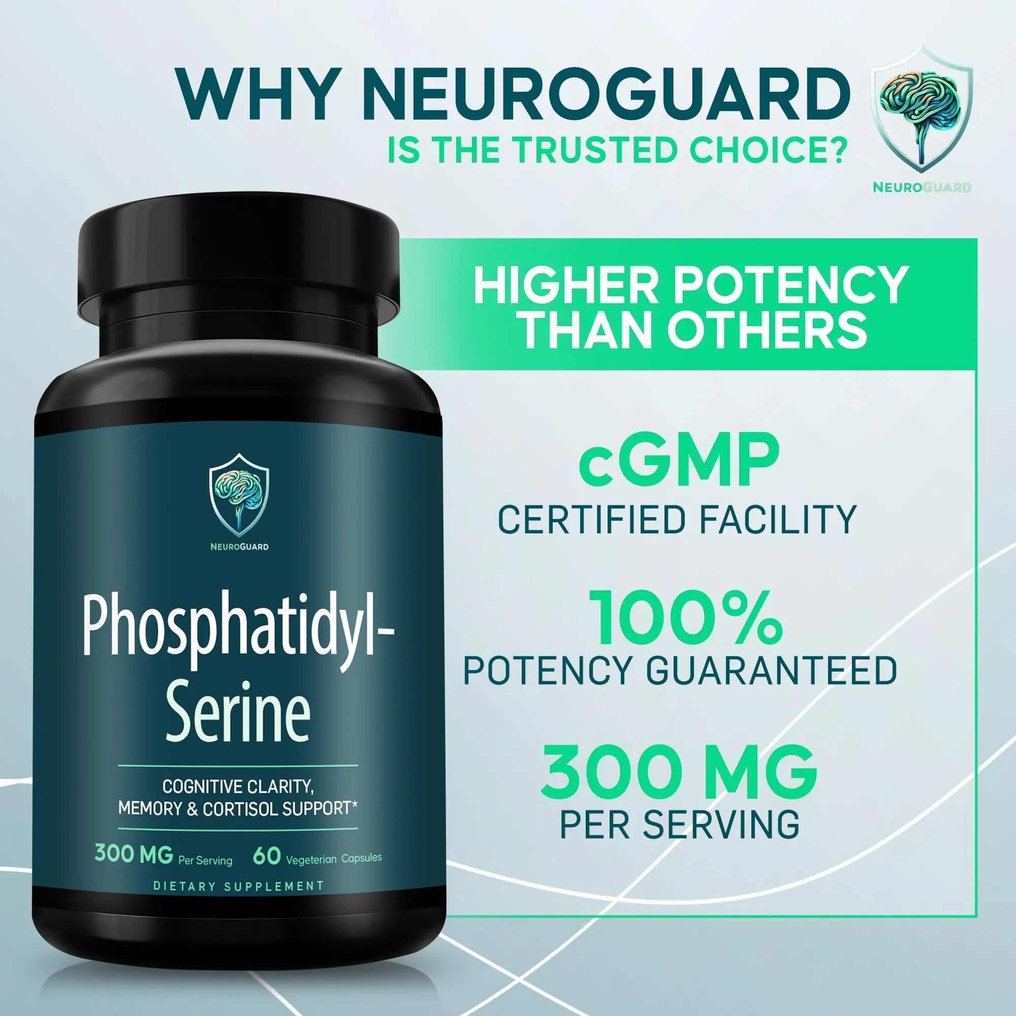 Phosphatidylserine Supplement – Premium Nootropic for Brain Health, Memory, Focus & Stress Support – 300mg Sunflower Lecithin NeuroGuard buy supplements canada
