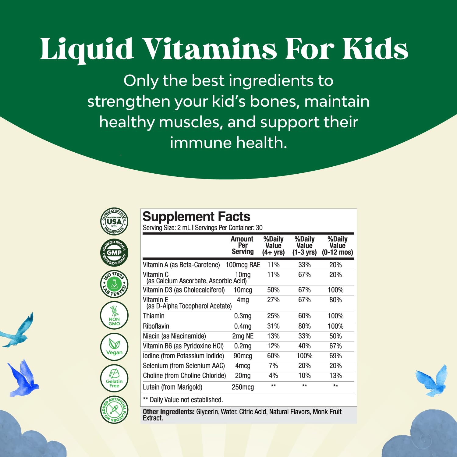 Bundle of Kids DHA Omega 3 Gummies - Fatty Acids Omega 3 6 9 for Brain Immune Strength Vision Focus Support and Liquid Multivitamin for Kids Immunity Support Natures Craft buy supplements canada