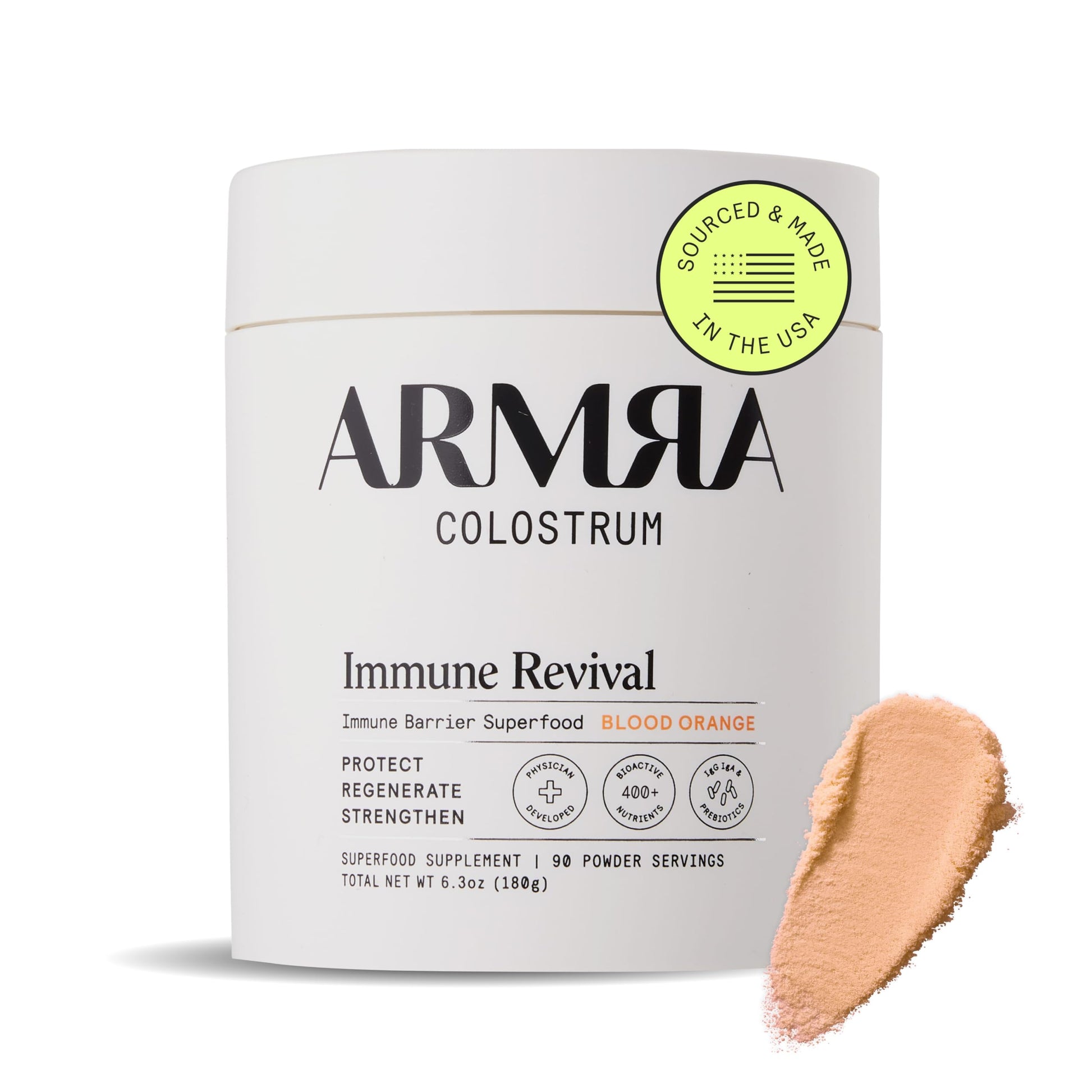 ARMRA Colostrum Powder | Blood Orange | Gut Health & Bloating | Skin & Hair | Immunity | Keto, Gluten & Fat-Free | 90 Servings ARMRA buy supplements canada
