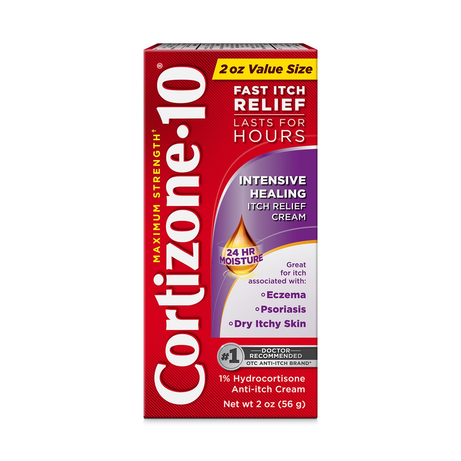 Cortizone-10 Maximum Strength Intensive Healing Itch Relief Cream, 1% Hydrocortisone, Fast-Acting, Anti-Itch Cream for Bug Bites, Rash, Eczema, Psoriasis, Poison Ivy, Oak, Sumac & More, 2 oz Cortizone 10 buy supplements canada