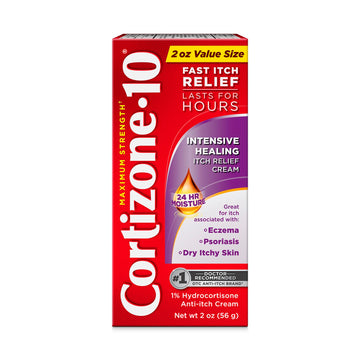 Cortizone-10 Maximum Strength Intensive Healing Itch Relief Cream, 1% Hydrocortisone, Fast-Acting, Anti-Itch Cream for Bug Bites, Rash, Eczema, Psoriasis, Poison Ivy, Oak, Sumac & More, 2 oz Cortizone 10 buy supplements canada