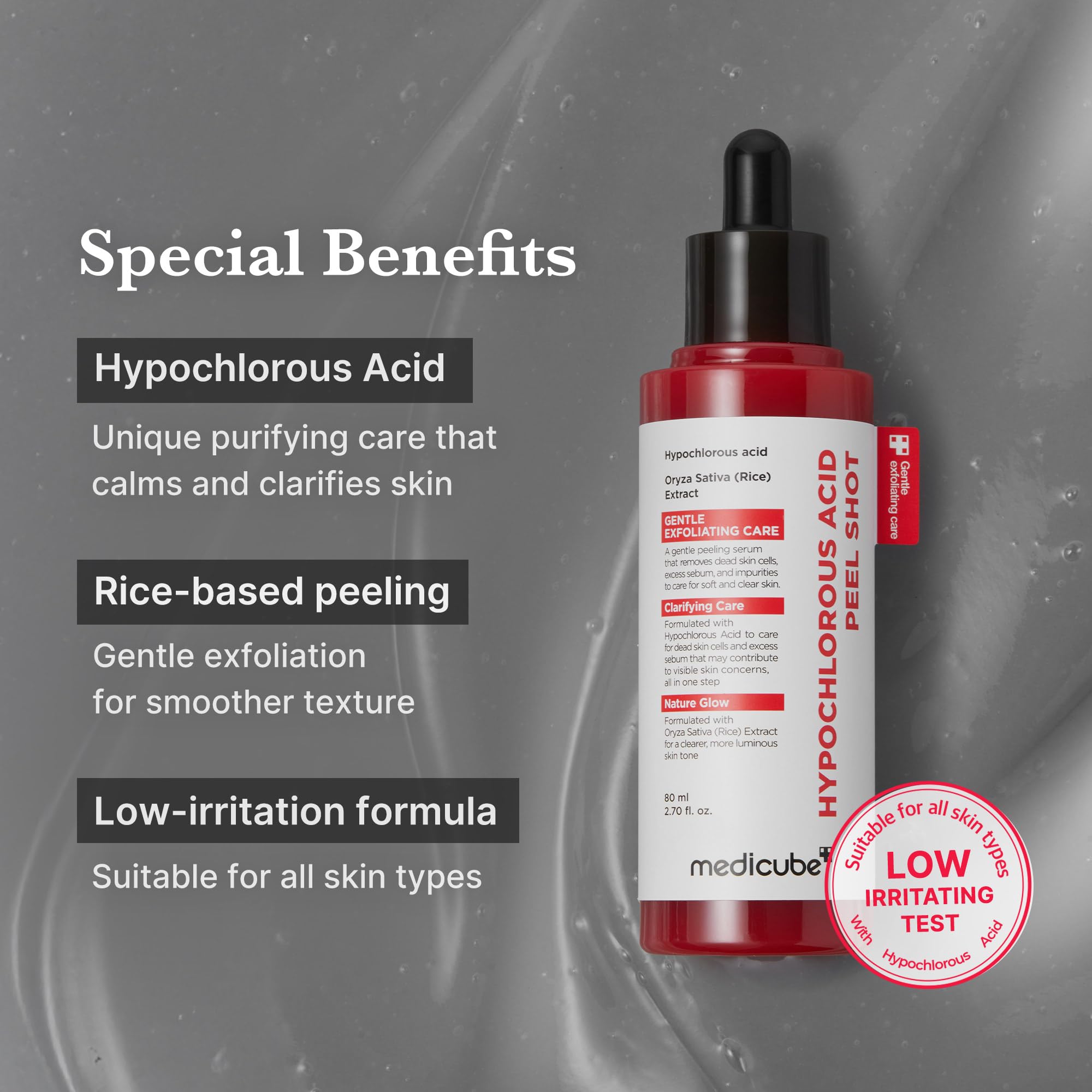 medicube Peel Shot with Hypochlorous Acid | Gentle Exfoliating Serum for Dead Skin Cells & Pores, Blackheads & Excess Sebum Control medicube buy supplements canada