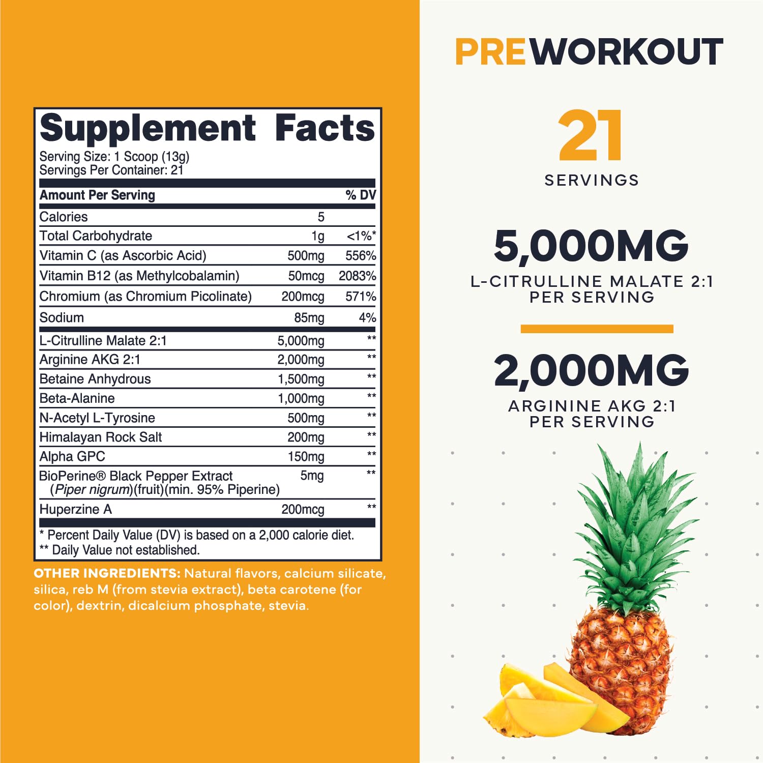 Type Zero Clean Stim Free Pre Workout Powder + Nitric Oxide Booster with L-Citrulline Malate, Arginine AKG, Beta Alanine - Caffeine & Stimulant Free - Pineapple Mango Flavor, 21 Servings Type Zero buy supplements canada