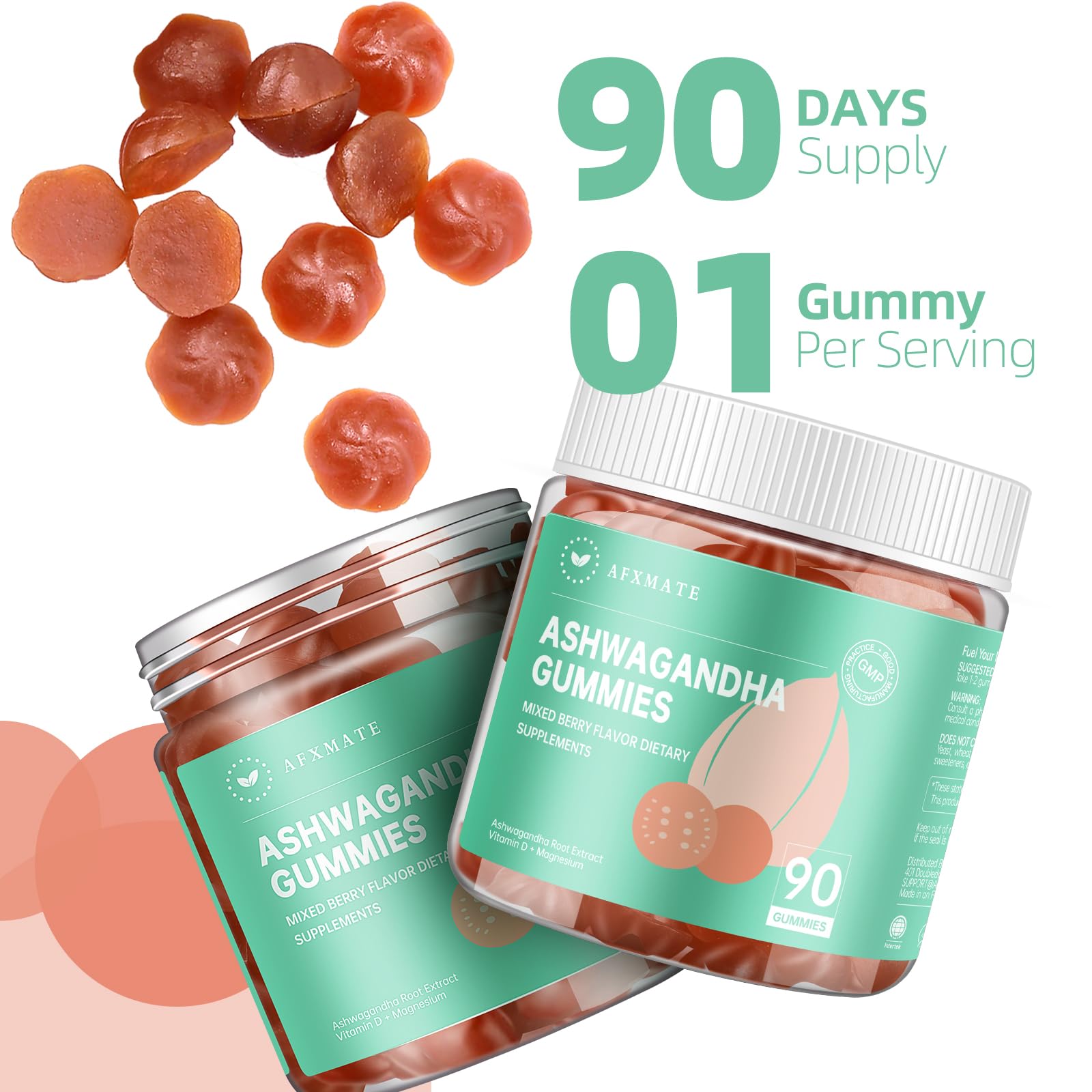 AFXMATE Ashwagandha Gummies for Women Sugar Free, Men's Ashwagandha Supplement Gummy with Vitamin D Magnesium Vegan (90 Counts) AFXMATE buy supplements canada