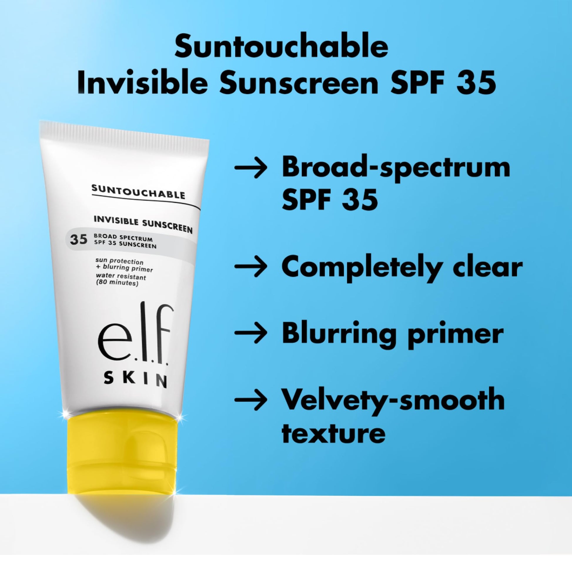 e.l.f. SKIN Suntouchable Invisible SPF 35, Lightweight, Gel-based Sunscreen For A Smooth Complexion, Doubles As A Makeup Primer e.l.f. buy supplements canada