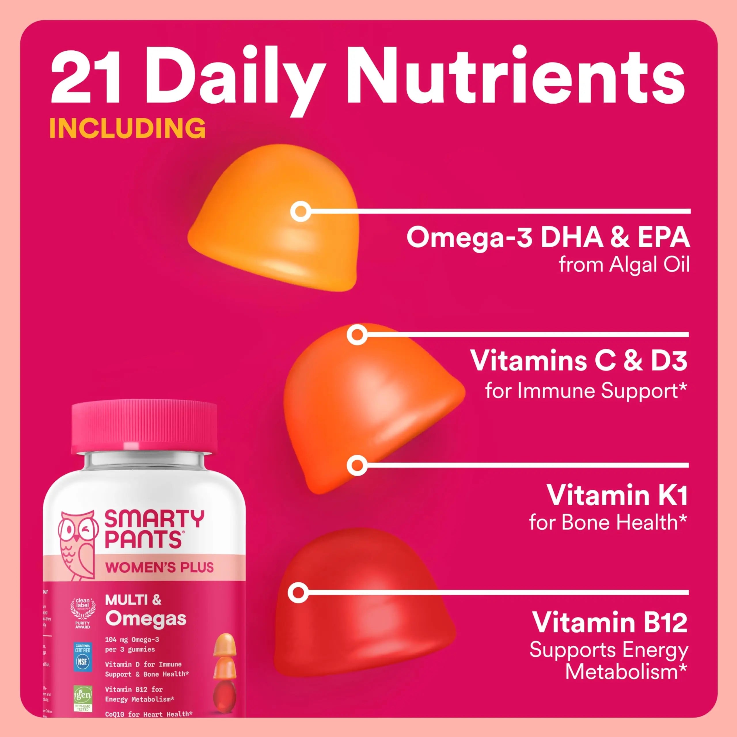SmartyPants Mother & Daughter Daily Nutrition Bundle: Women’s + Teen Girl Multivitamin Gummies with Omega-3, Biotin, Vitamins D3, B12, A SmartyPants buy supplements canada