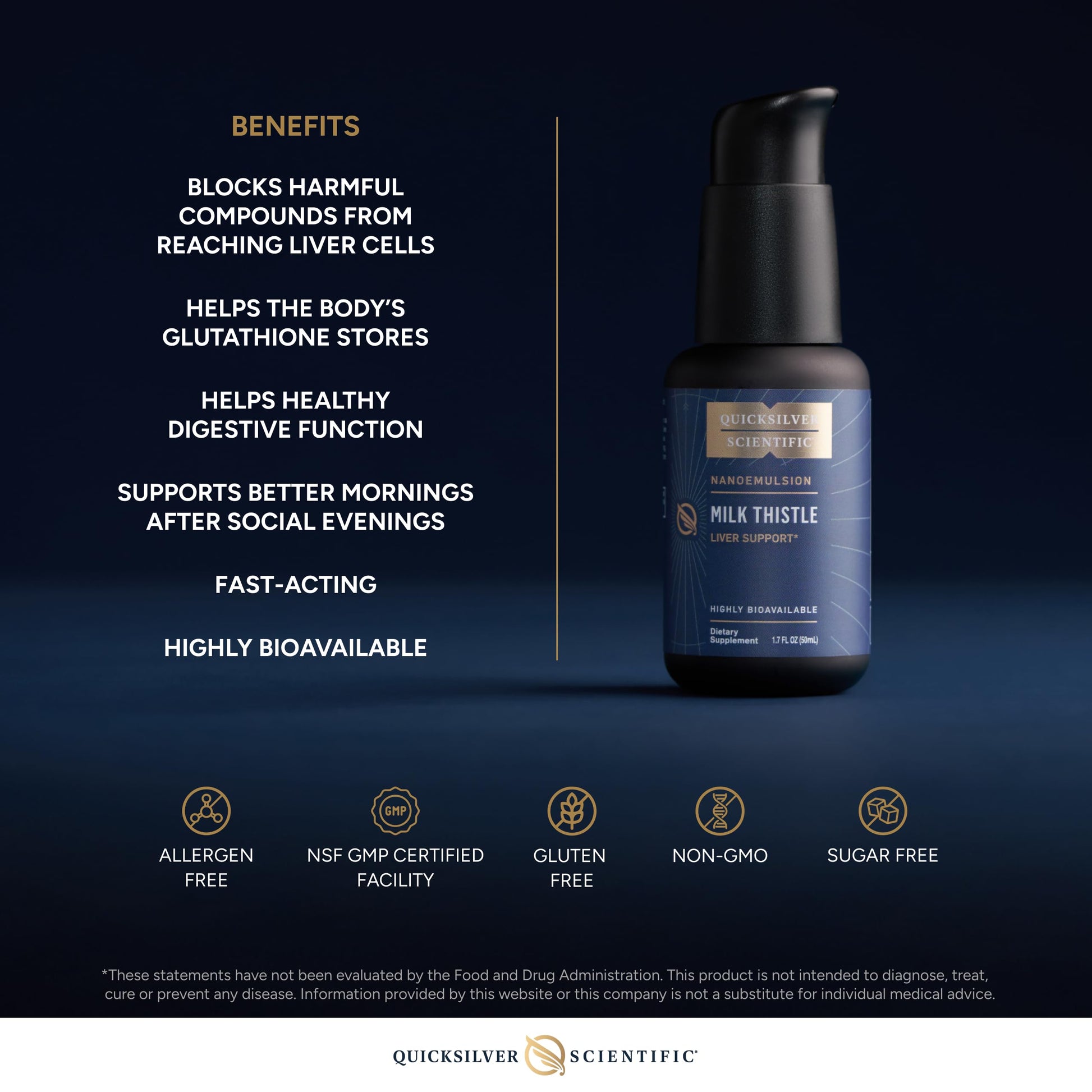Quicksilver Scientific Nanoemulsified Milk Thistle - Silymarin Liquid with Liposome Delivery System - Immune, Detox + Liver Cleanse Support (1.7oz / 50ml) Quicksilver Scientific buy supplements canada