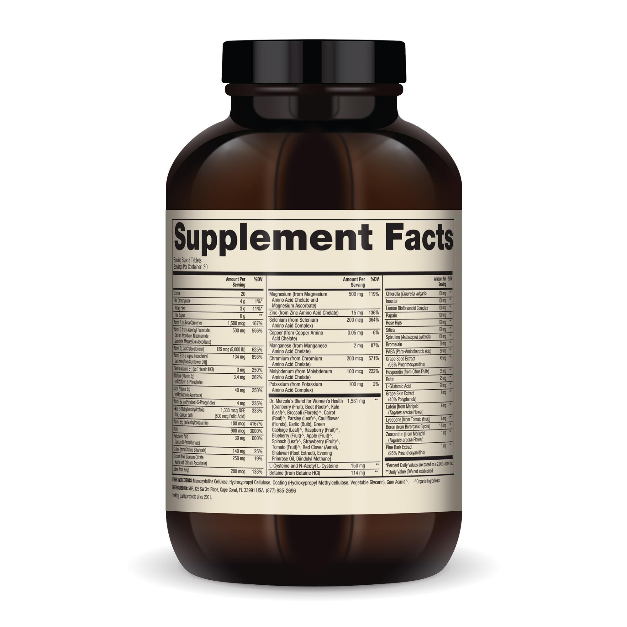 Dr. Mercola Whole-Food Complex for Women - with Added Multivitamin Plus Vital Minerals - Supports Energy & Cellular Health - Non-GMO, Gluten-Free & Soy-Free - 240 Tablets (30 Servings) Dr. Mercola buy supplements canada