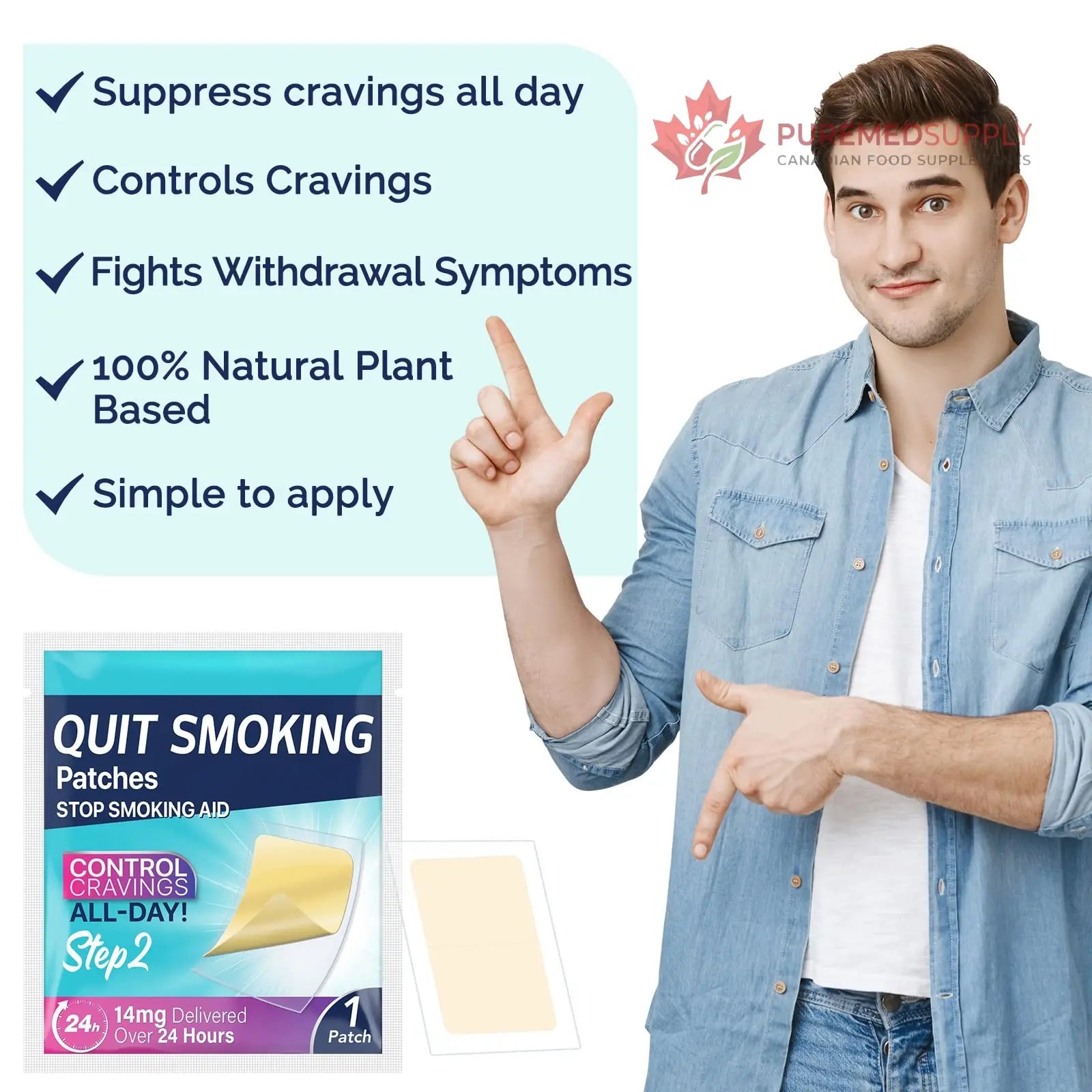 Step 2 Quit Smoking Patches, 14mg Stop Smoking Aids Patches, 30 Count Quit Smoking Stickers that Work with 2 Weeks, Helping Quit Patch, Easy & Effective Anti-Stickers NenMaoKeNu buy supplements canada