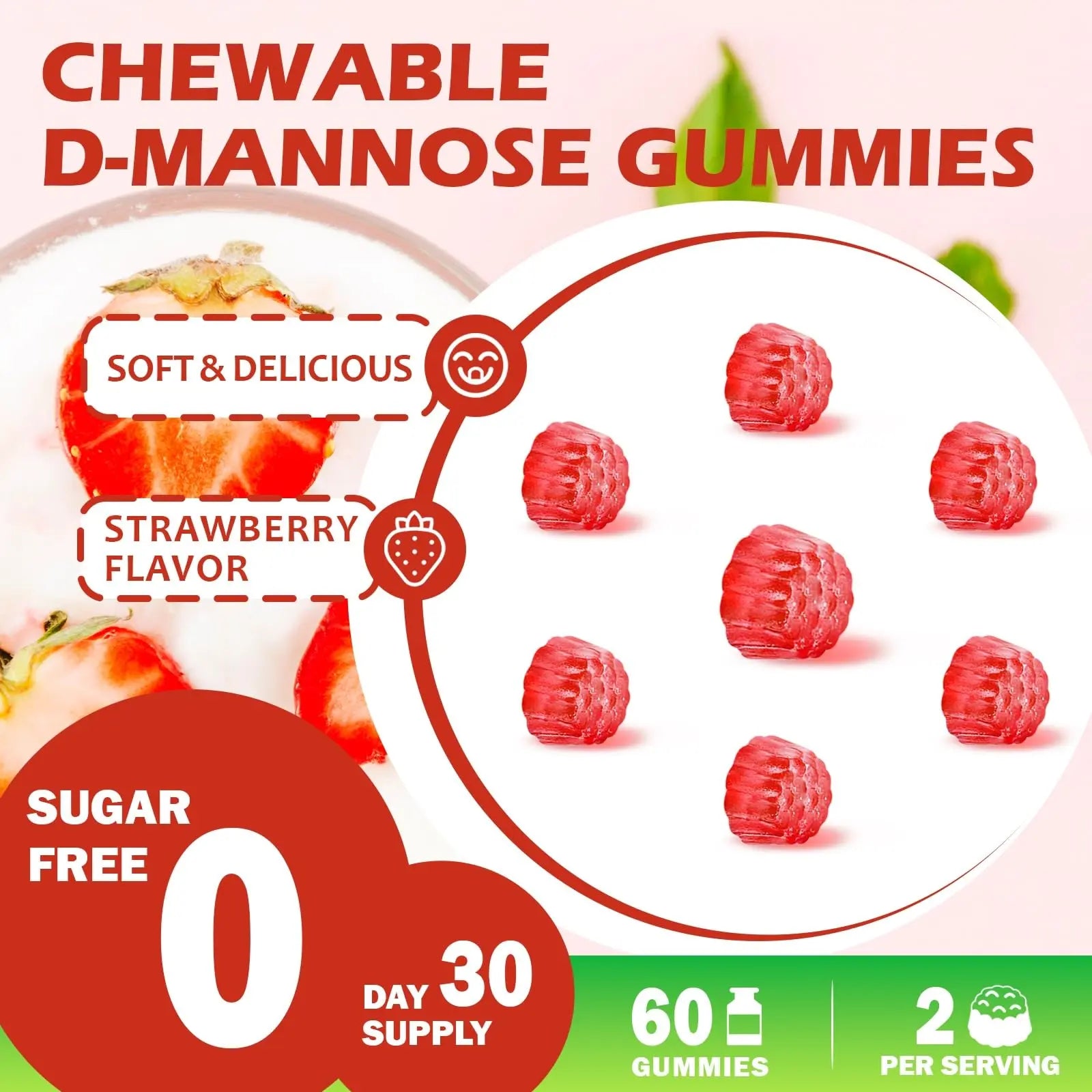 HFELIZ D Mannose with Cranberry Gummies, D-Mannose Supplements 1300mg for Women, Support Natural Urinary Tract & Bladder Health, Sugar-Free, 60 Count HFELIZ buy supplements canada