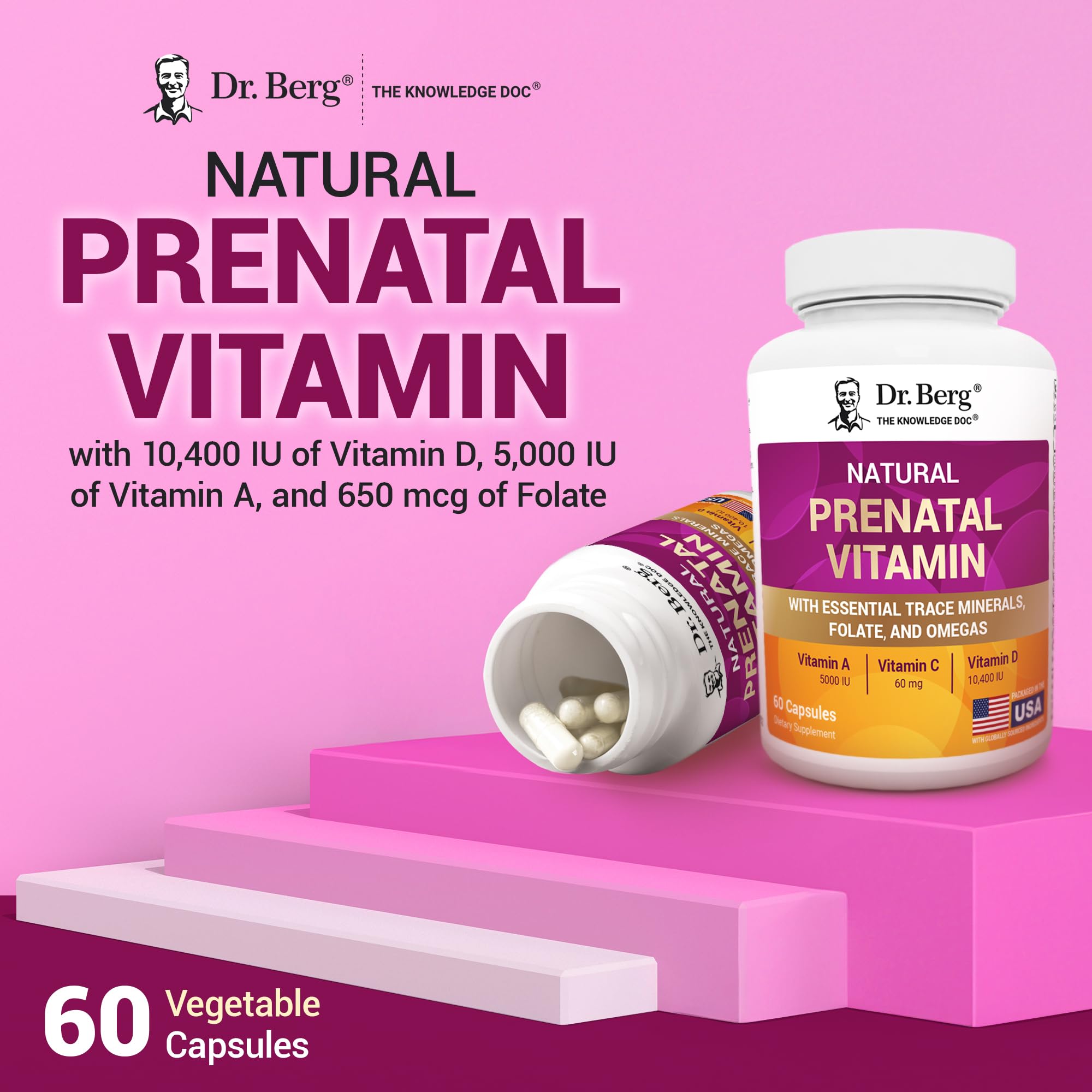 Dr. Berg Natural Prenatal Vitamins for Women (Pregnant & Nursing) - Prenatal Vitamins with Folate, Vitamins, Minerals, Omegas, &11 Powerful Superfoods - Womens Prenatal Multivitamin - 60 Capsules Dr. Berg Nutritionals buy supplements canada