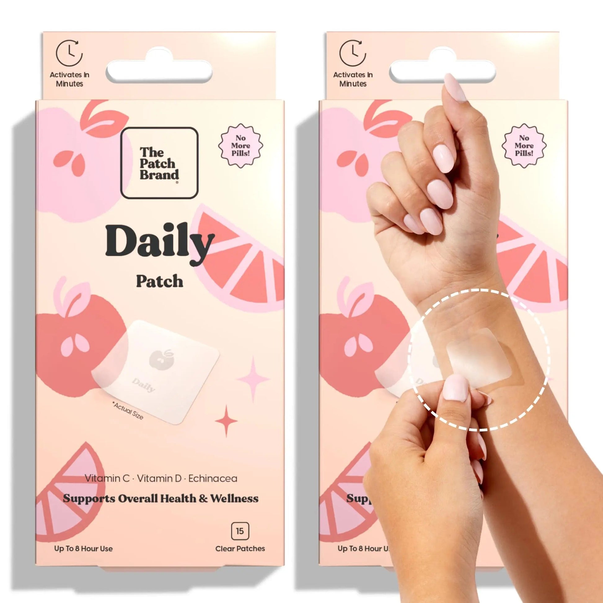 The Patch Brand Daily Support Patches | Natural Wellness Infused with Vitamin C, Zinc Citrate, Vitamin D, Ginko Biloba and Echinacea The Patch Brand buy supplements canada