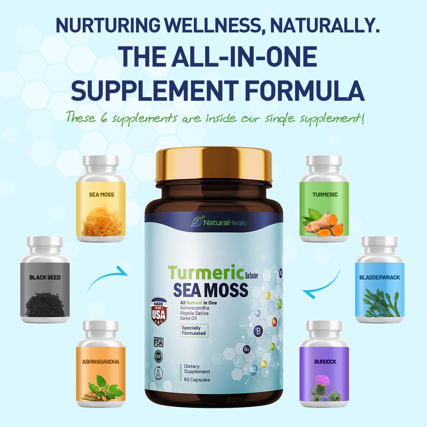Natural Heals Sea Moss 3000mg: Black Seed Oil 2000mg Ashwagandha 1000mg Turmeric Natural Heals buy supplements canada
