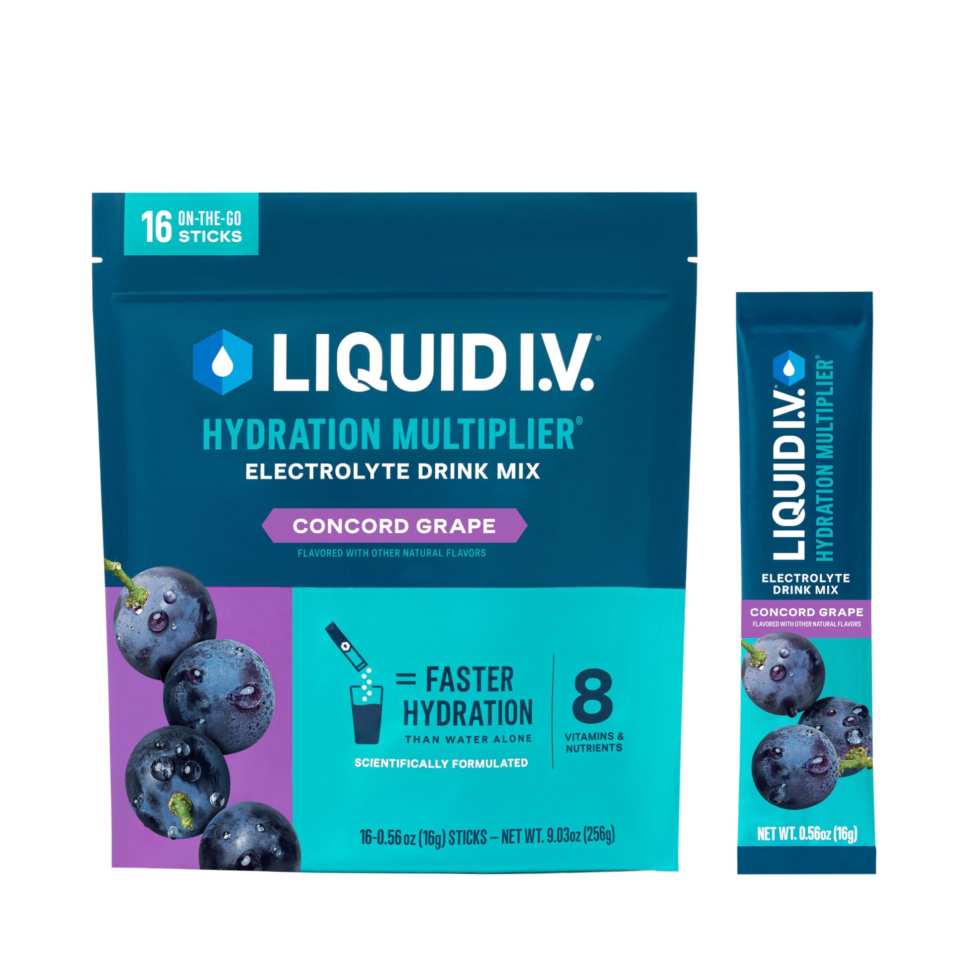 Liquid I.V.® Hydration Multiplier - Concord Grape | Electrolyte Powder Drink Mix | 1 Pack (16 Servings) Liquid I.V. buy supplements canada