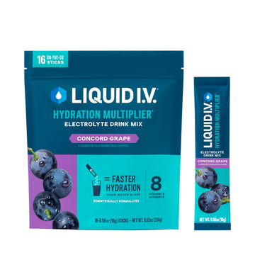 Liquid I.V.® Hydration Multiplier - Concord Grape | Electrolyte Powder Drink Mix | 1 Pack (16 Servings) Liquid I.V. buy supplements canada