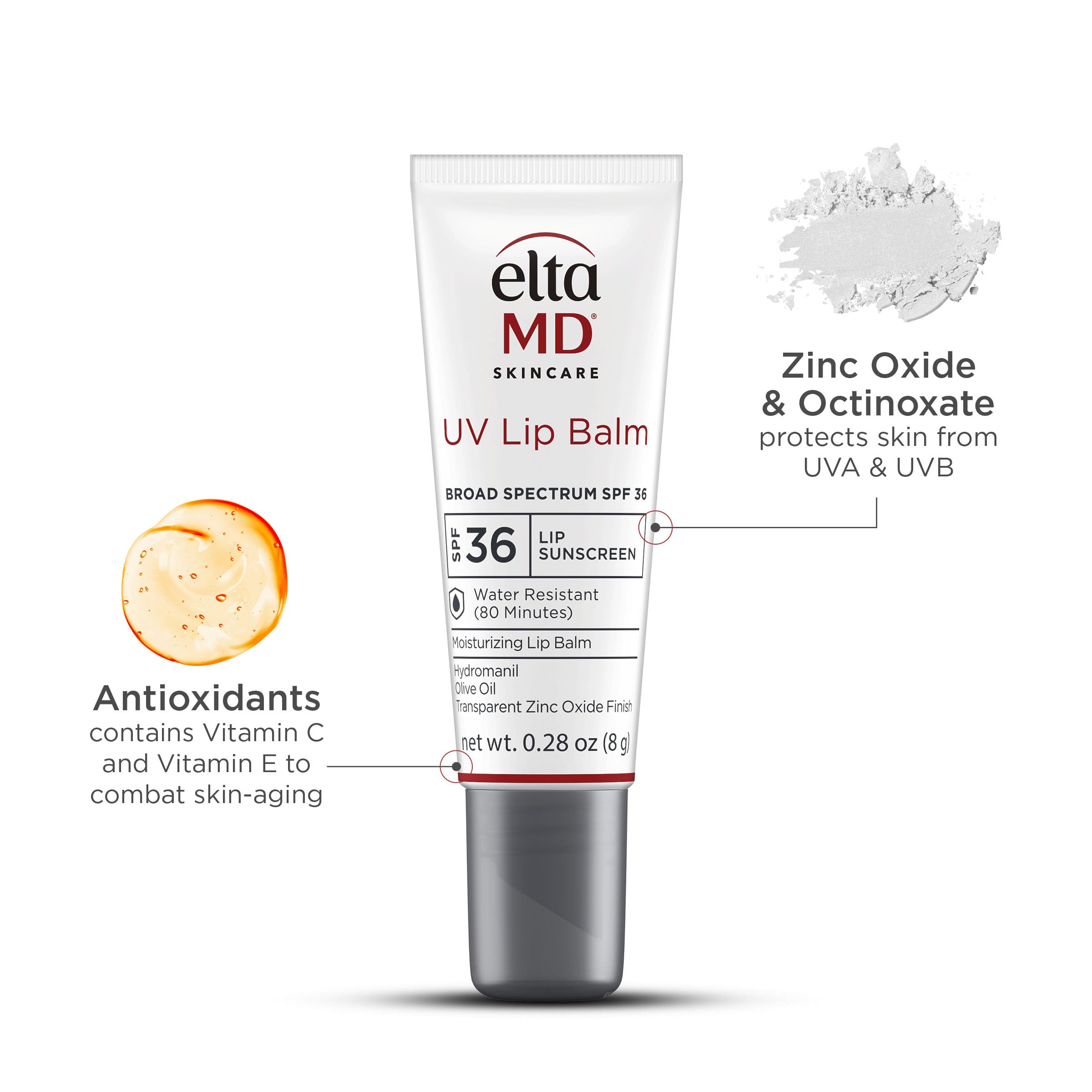 EltaMD UV Lip Balm SPF Sunscreen, Sunscreen Lip Balm with SPF 30+, Protects Dry Cracked Lips, Transparent Zinc Oxide, 0.28 Tube EltaMD buy supplements canada