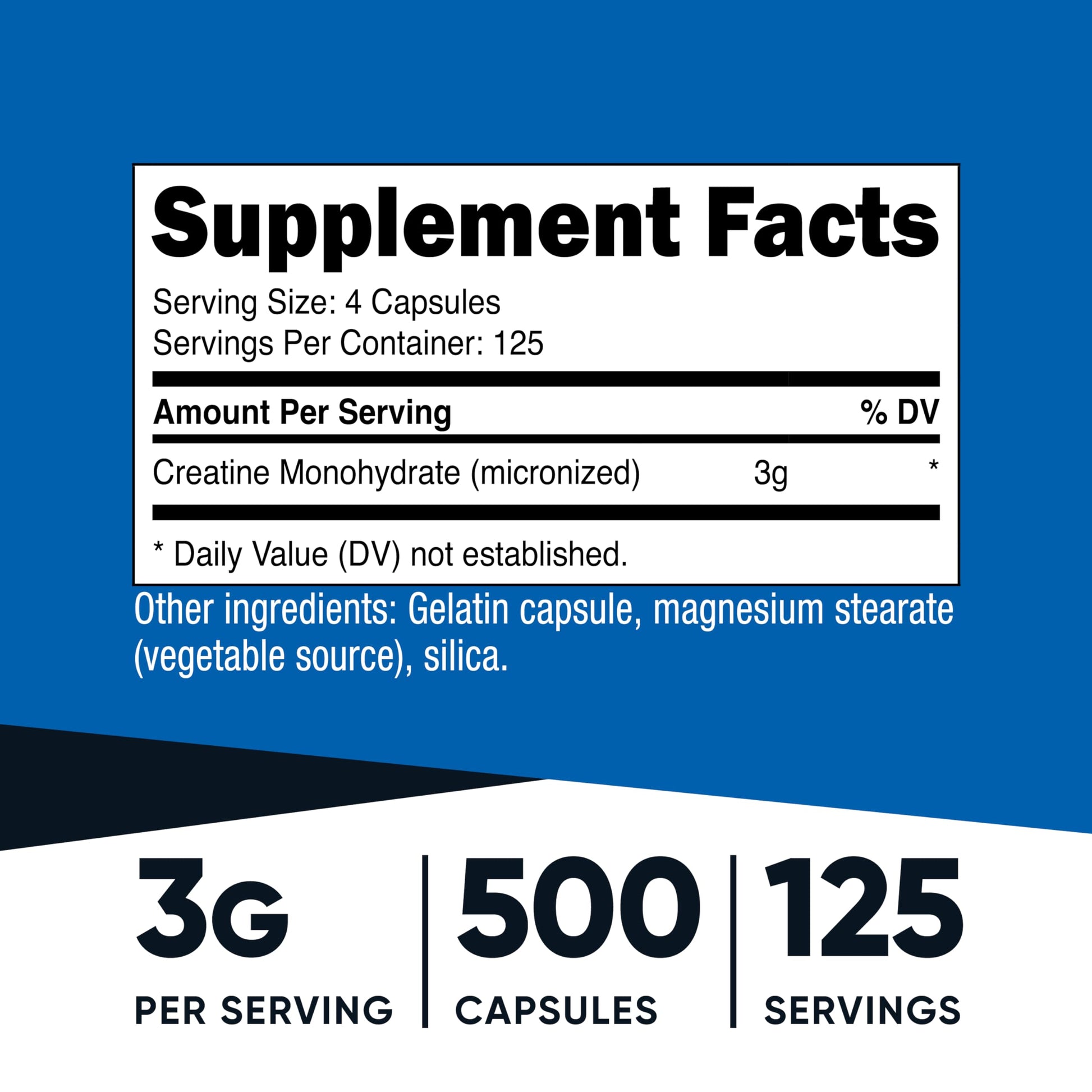 Nutricost Micronized Creatine Monohydrate 3,000mg 500 Capsules, 125 Servings, 750mg of Creatine Monohydrate Per Capsule Nutricost buy supplements canada